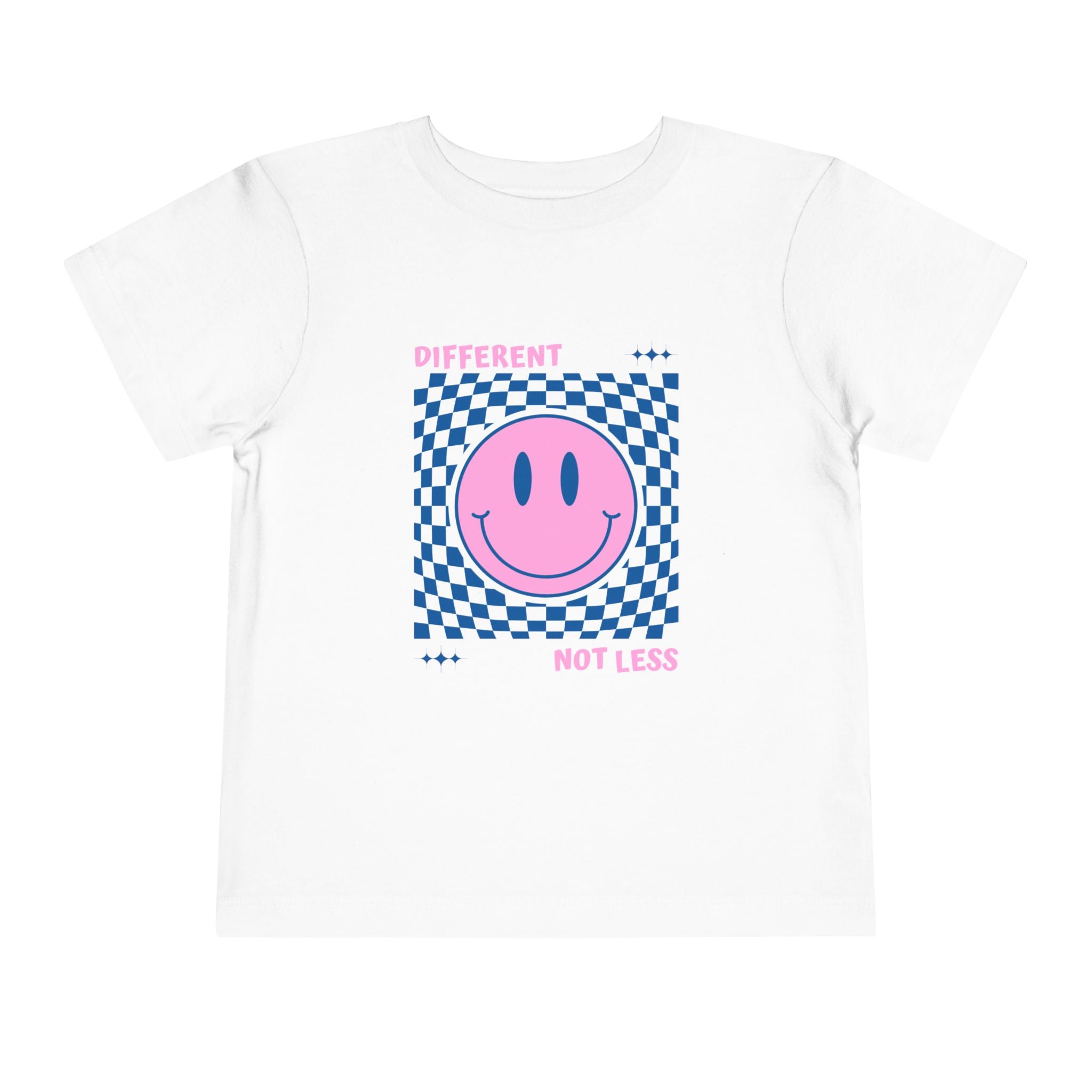 “Different, Not Less.” Pink/Blue Toddler Tee