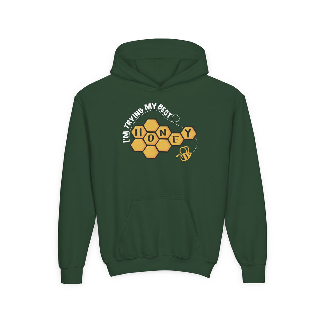 “I’m Trying My Best Honey” Youth Hoodie