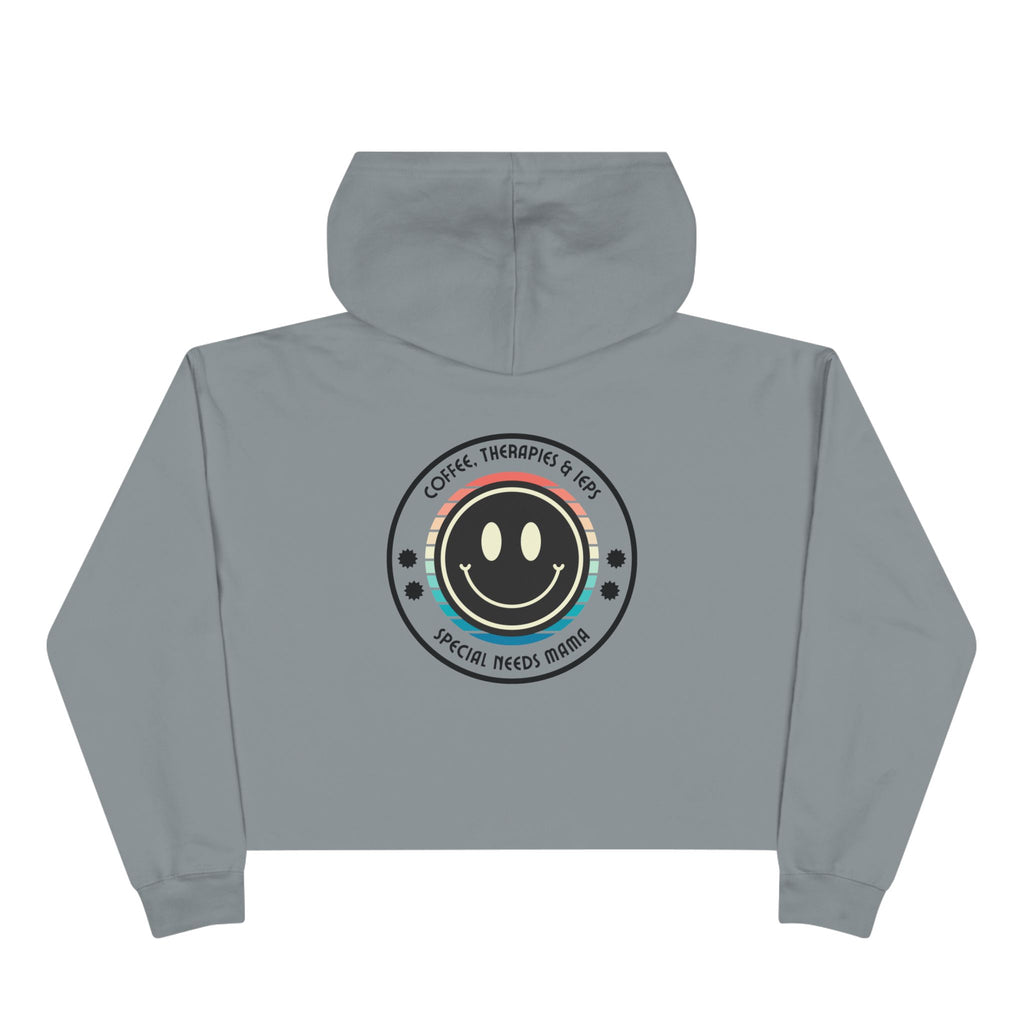 “Coffee, Therapies & IEP’s, Special Needs Mama” Women’s Cropped Hoodie