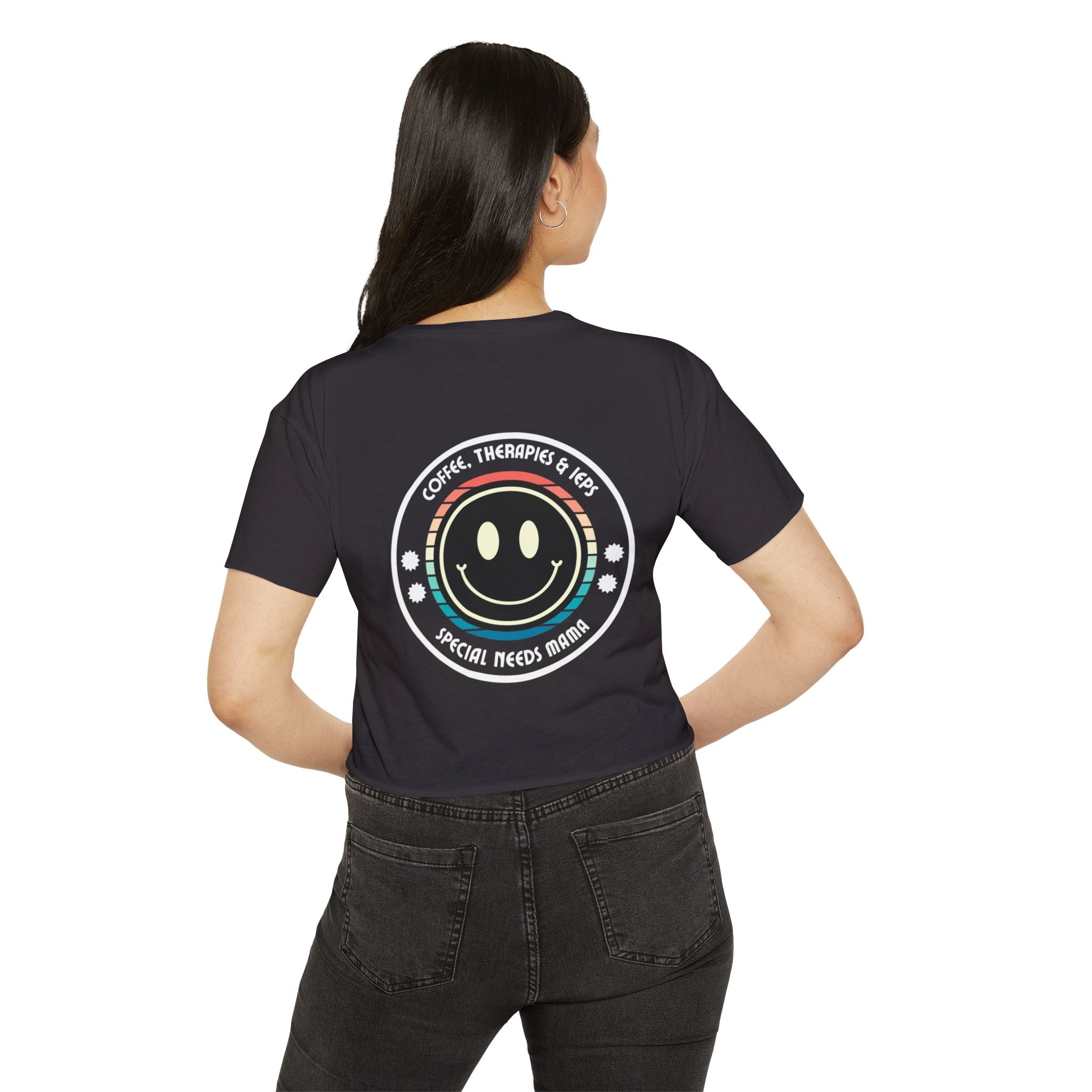 “Coffee, Therapies & IEP’s, Special Needs Mama” Women’s Crop Top