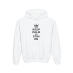 “Keep Calm & Stim On” Youth Hoodie