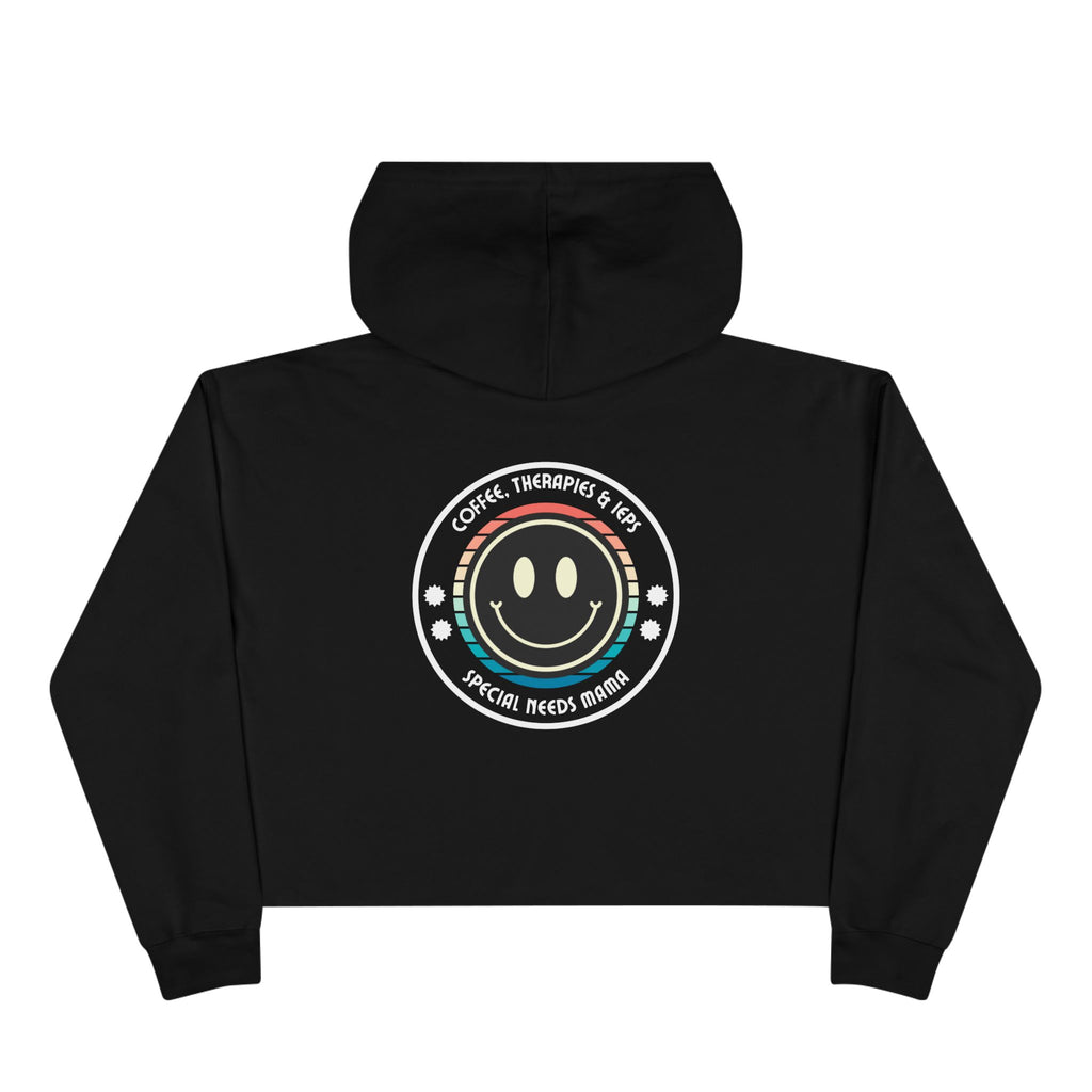 “Coffee, Therapies & IEP’s, Special Needs Mama” Women’s Cropped Hoodie