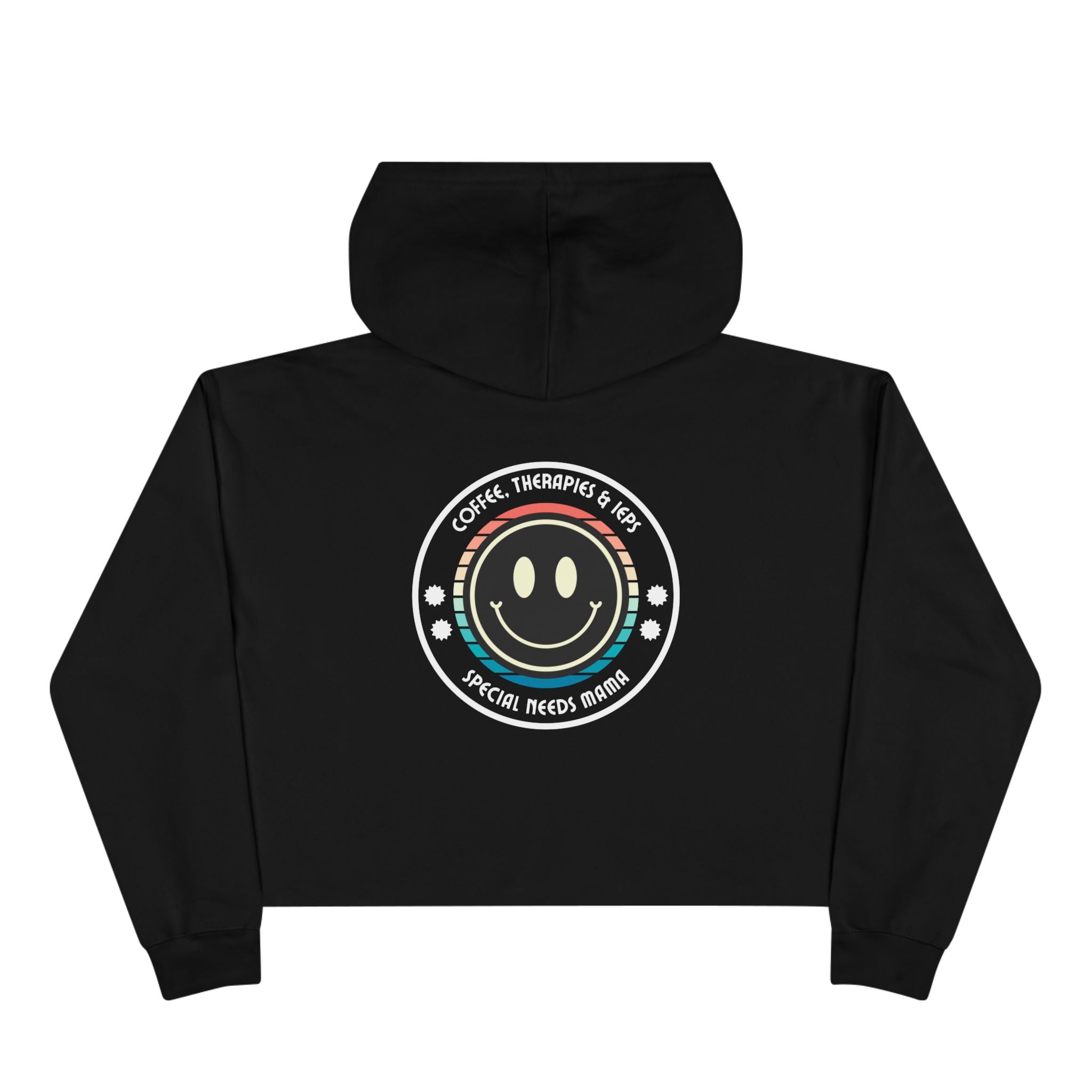 “Coffee, Therapies & IEP’s, Special Needs Mama” Women’s Cropped Hoodie