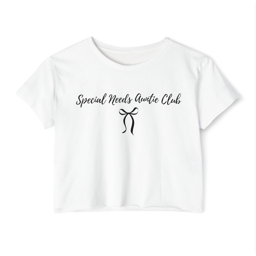 “Special Needs Auntie Club” Women’s Crop Top