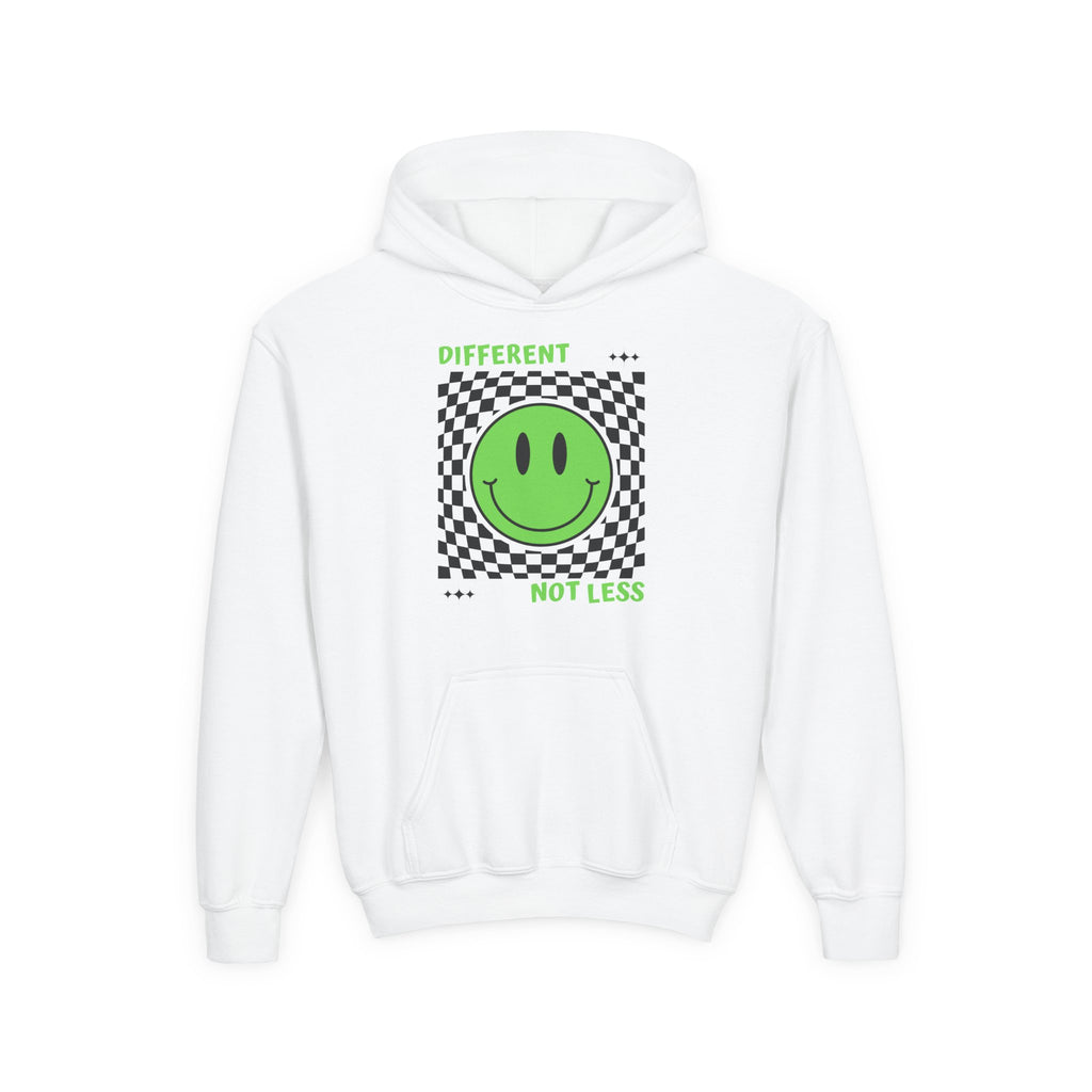 “Different, Not Less.” Green/Black Youth Hoodie