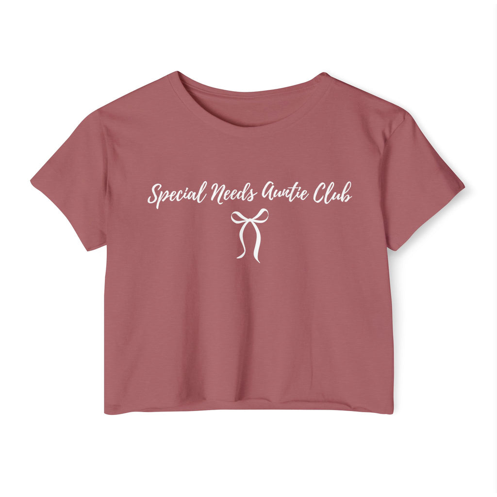 “Special Needs Auntie Club” Women’s Crop Top