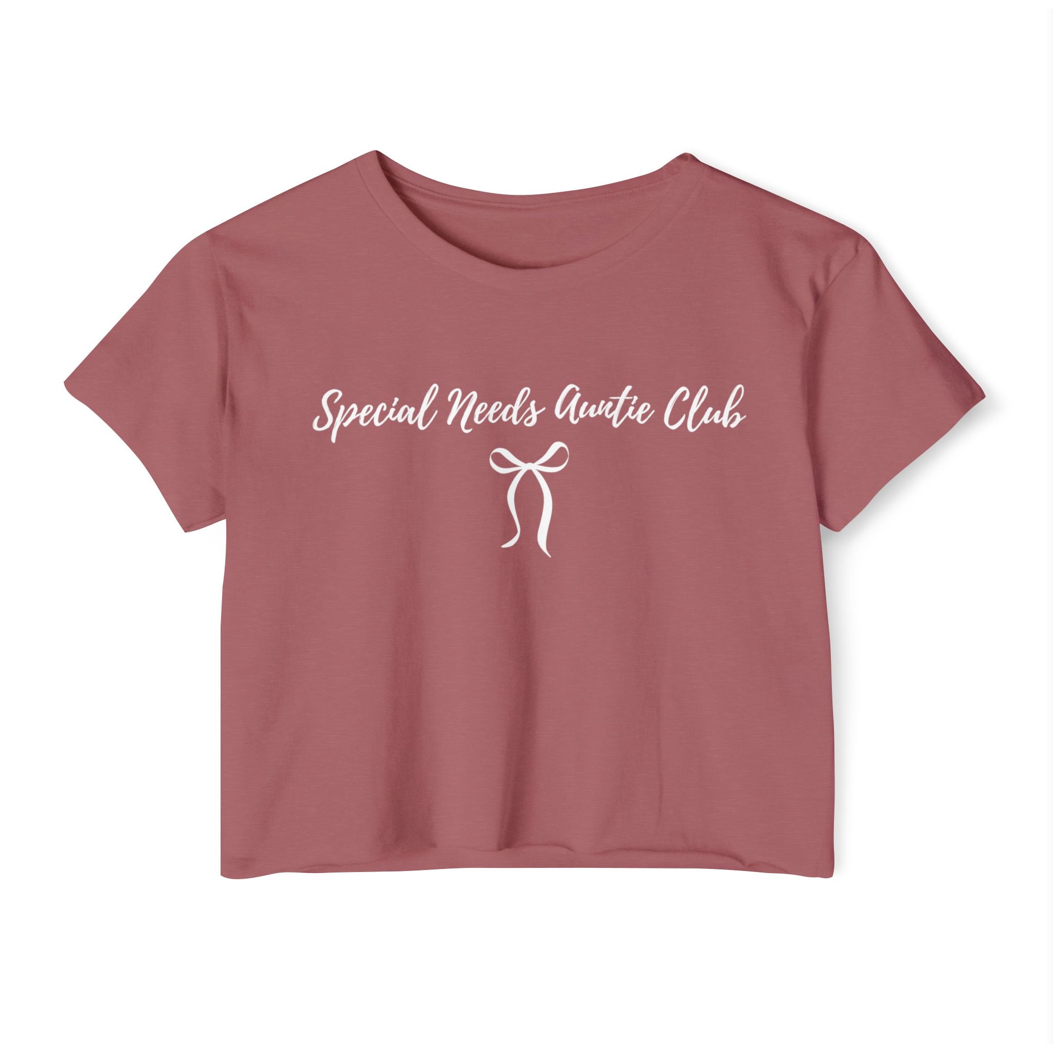 “Special Needs Auntie Club” Women’s Crop Top