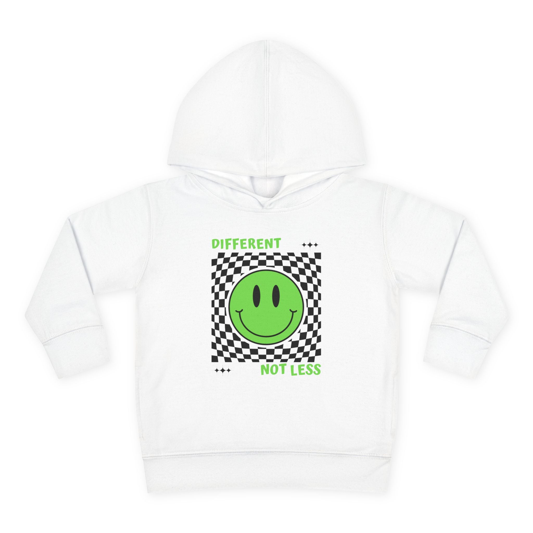 “Different, Not Less.” Green/Black Toddler Hoodie