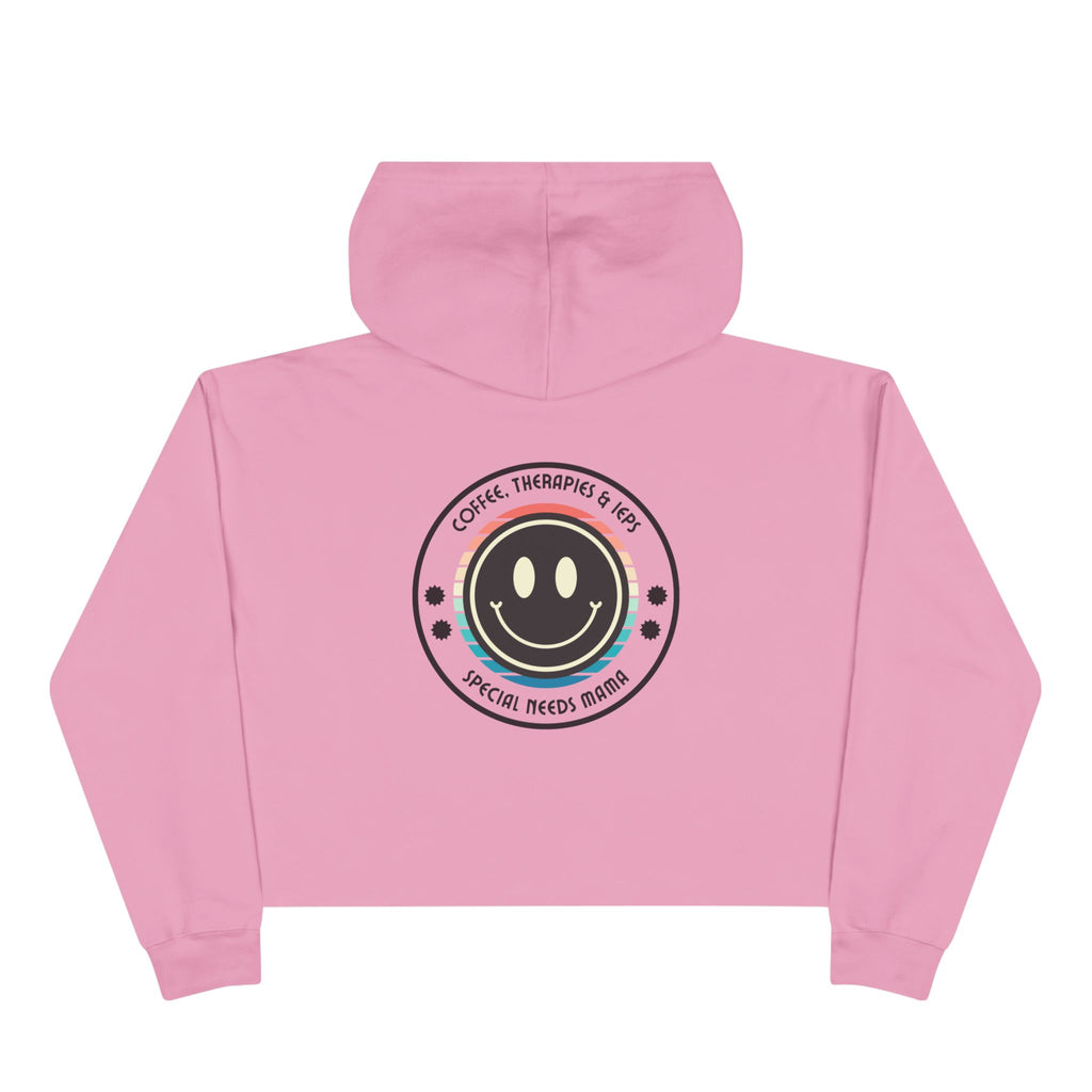 “Coffee, Therapies & IEP’s, Special Needs Mama” Women’s Cropped Hoodie