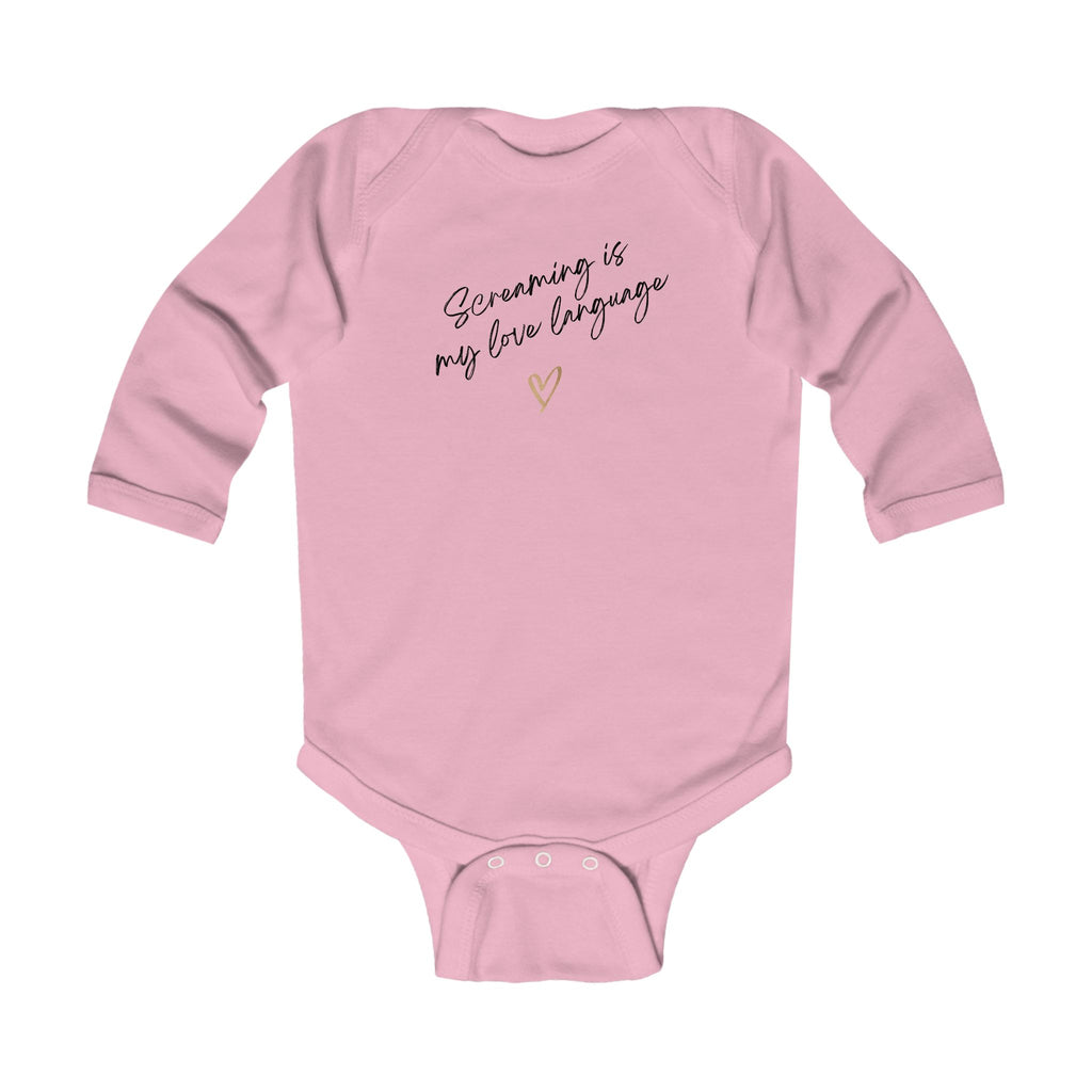“Screaming Is My Love Language” Infant Long Sleeve Onesie