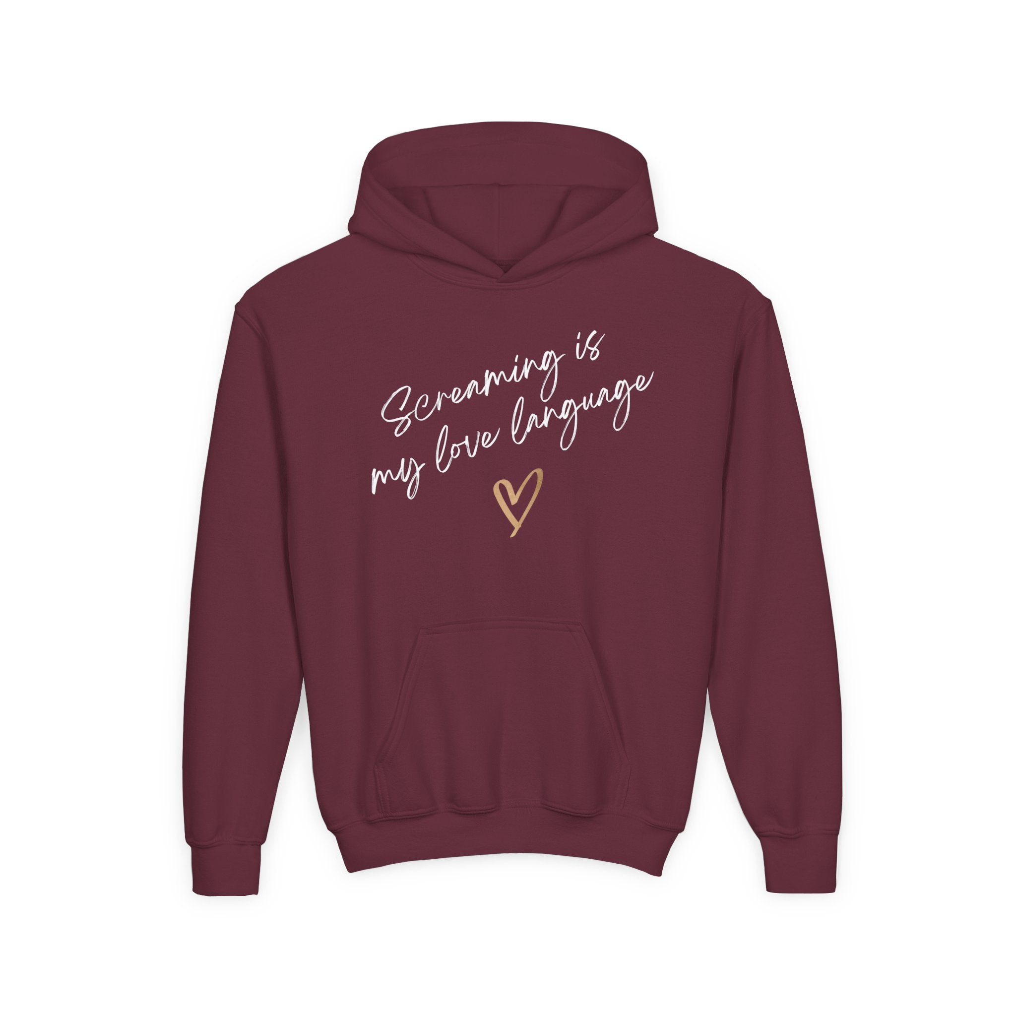 “Screaming Is My Love Language” Youth Hoodie