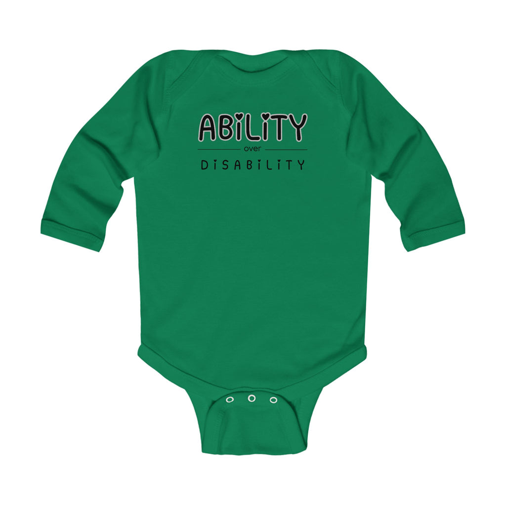 "Ability Over Disability" Infant Long Sleeve Onesie
