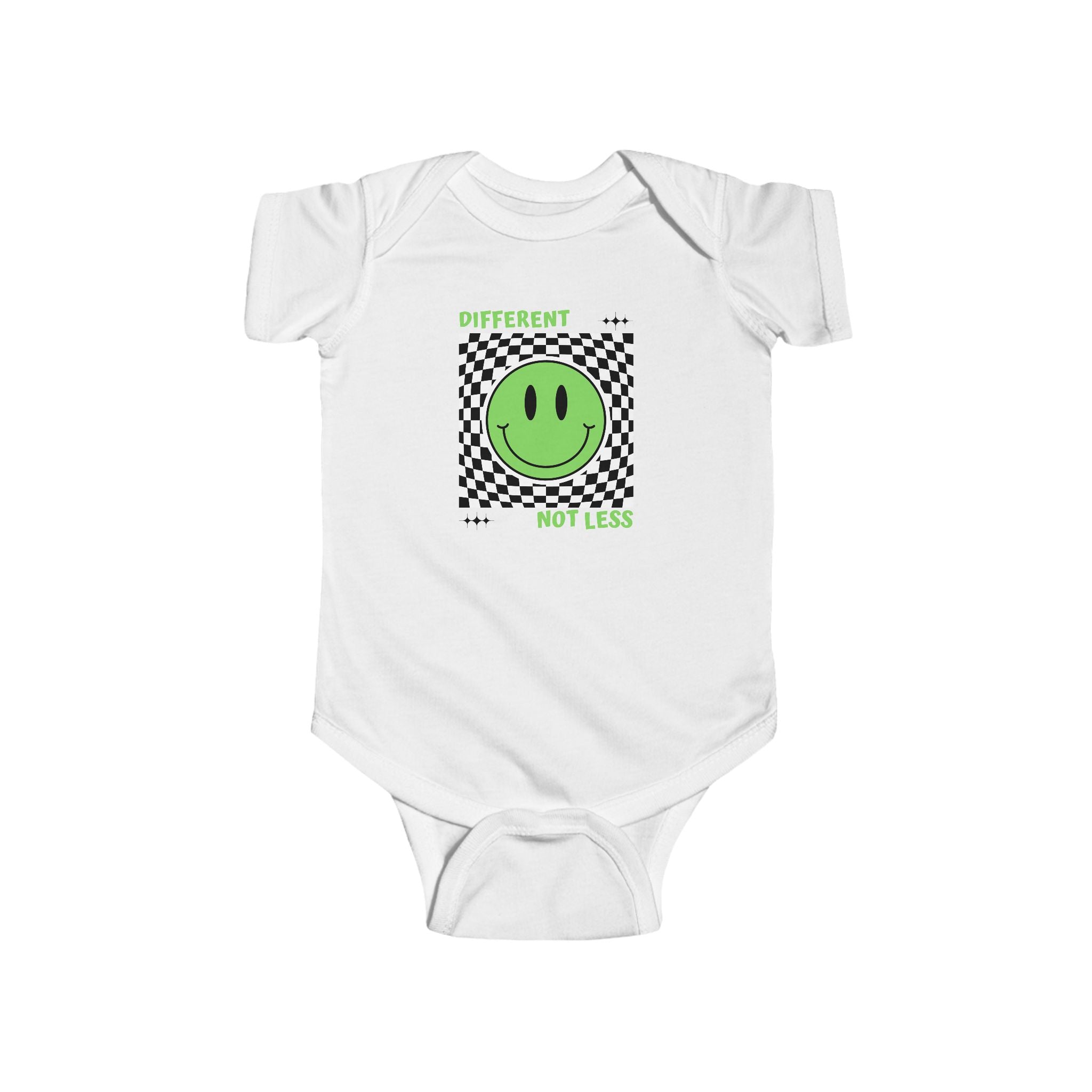 “Different, Not Less.” Infant Short Sleeve Onesie