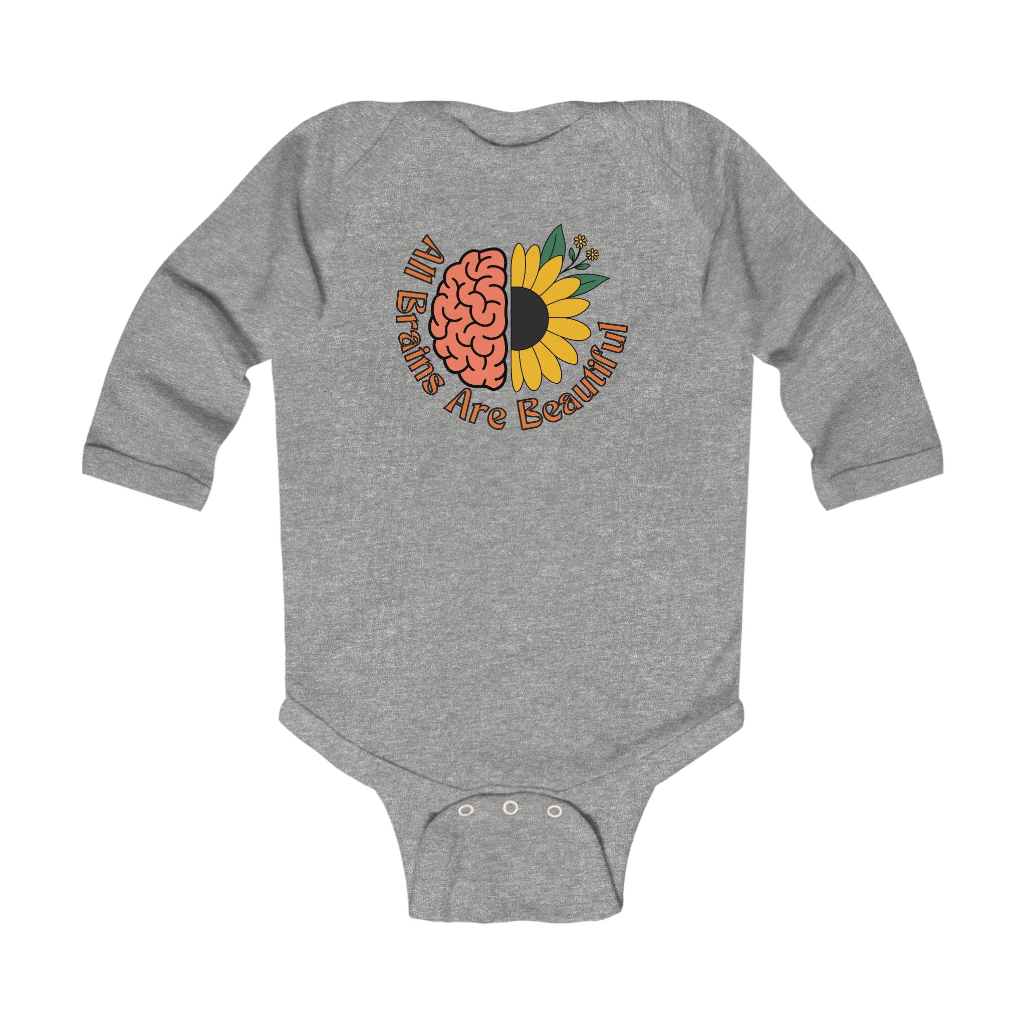 “All Brains Are Beautiful” Infant Long Sleeve Onesie
