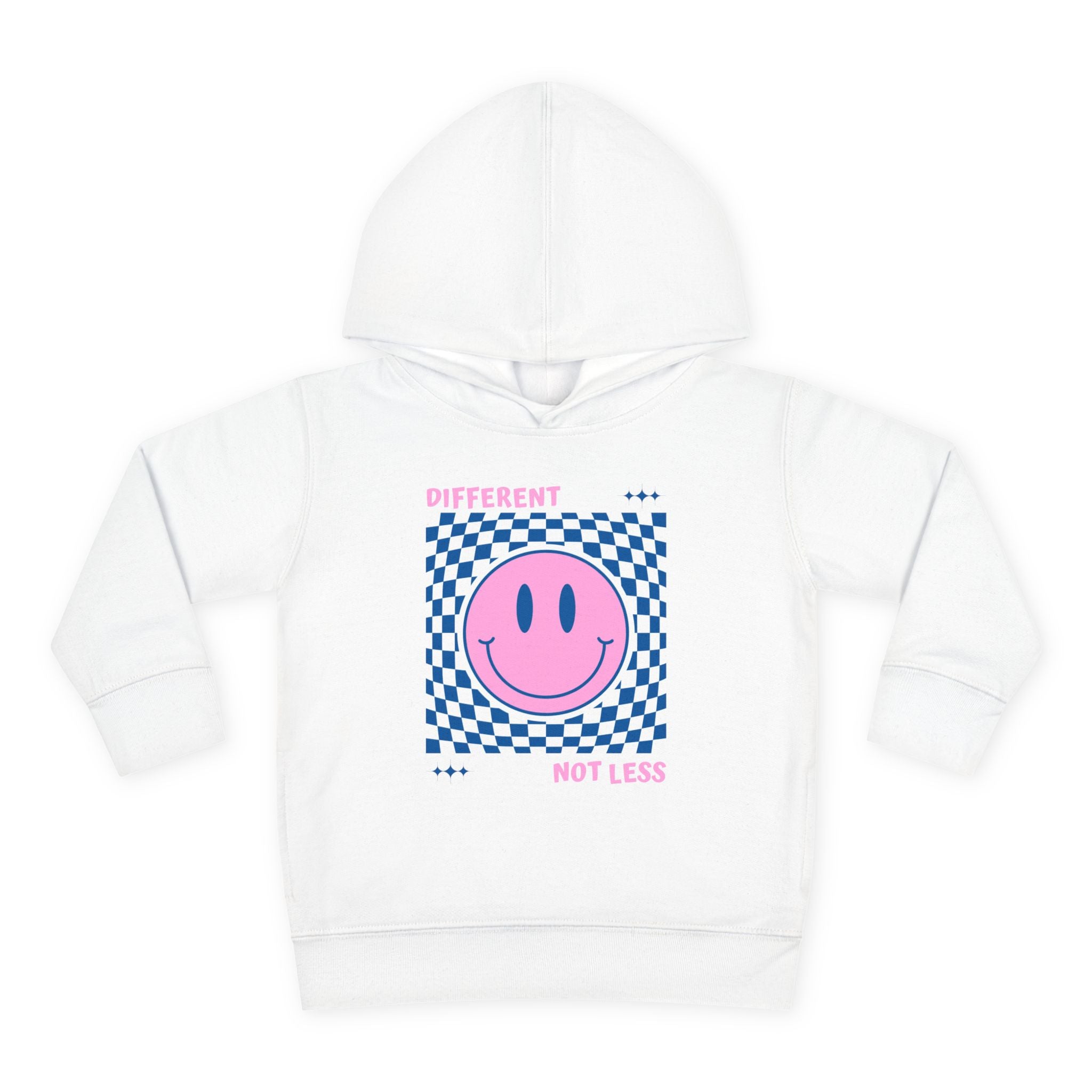 “Different, Not Less.” Pink/Blue Toddler Hoodie