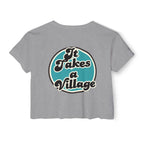 “It Takes A Village, SNPC Ally” Women’s Crop Top
