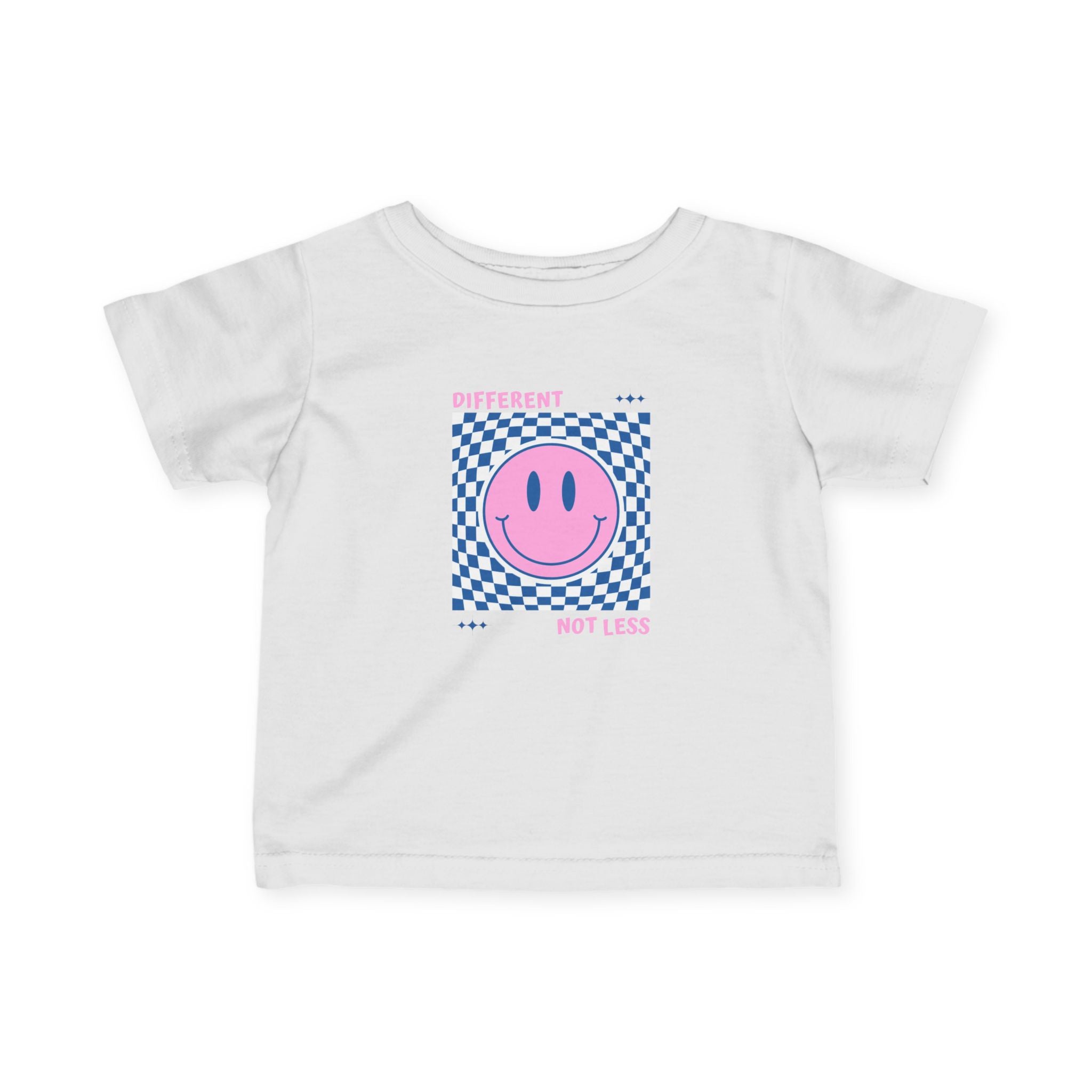 “Different, Not Less.” Pink/Blue Infant Tee