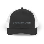 “Overstimulated.” Grey Text Embroidery Hat