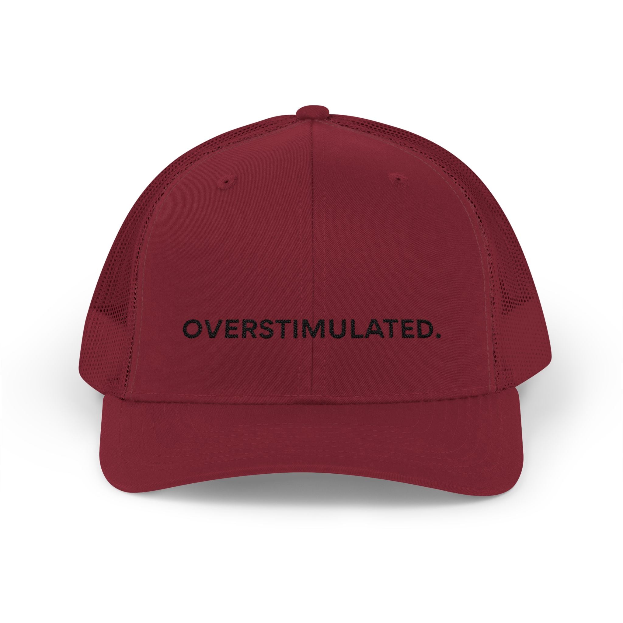 “Overstimulated.” Embroidery Hat