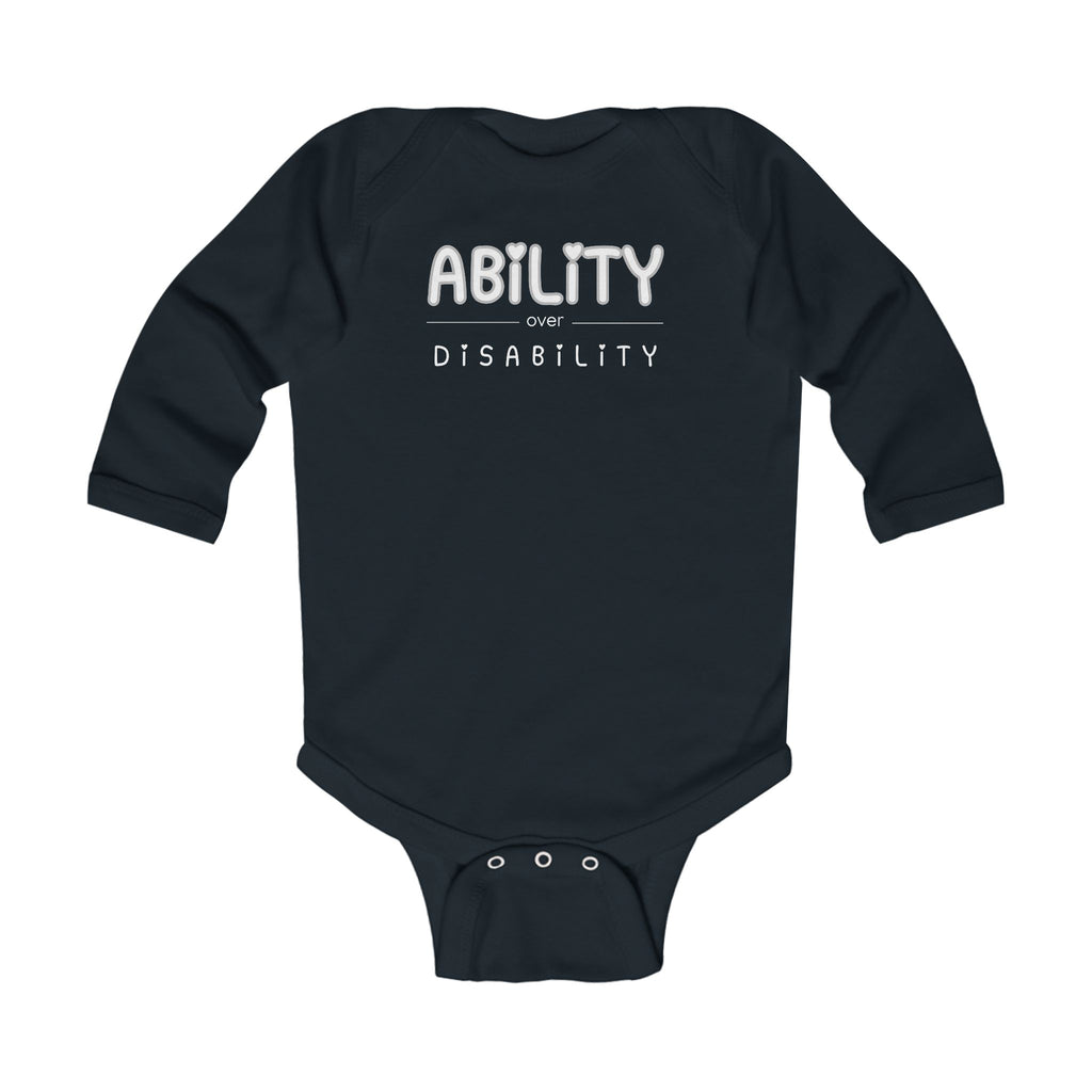"Ability Over Disability" Infant Long Sleeve Onesie