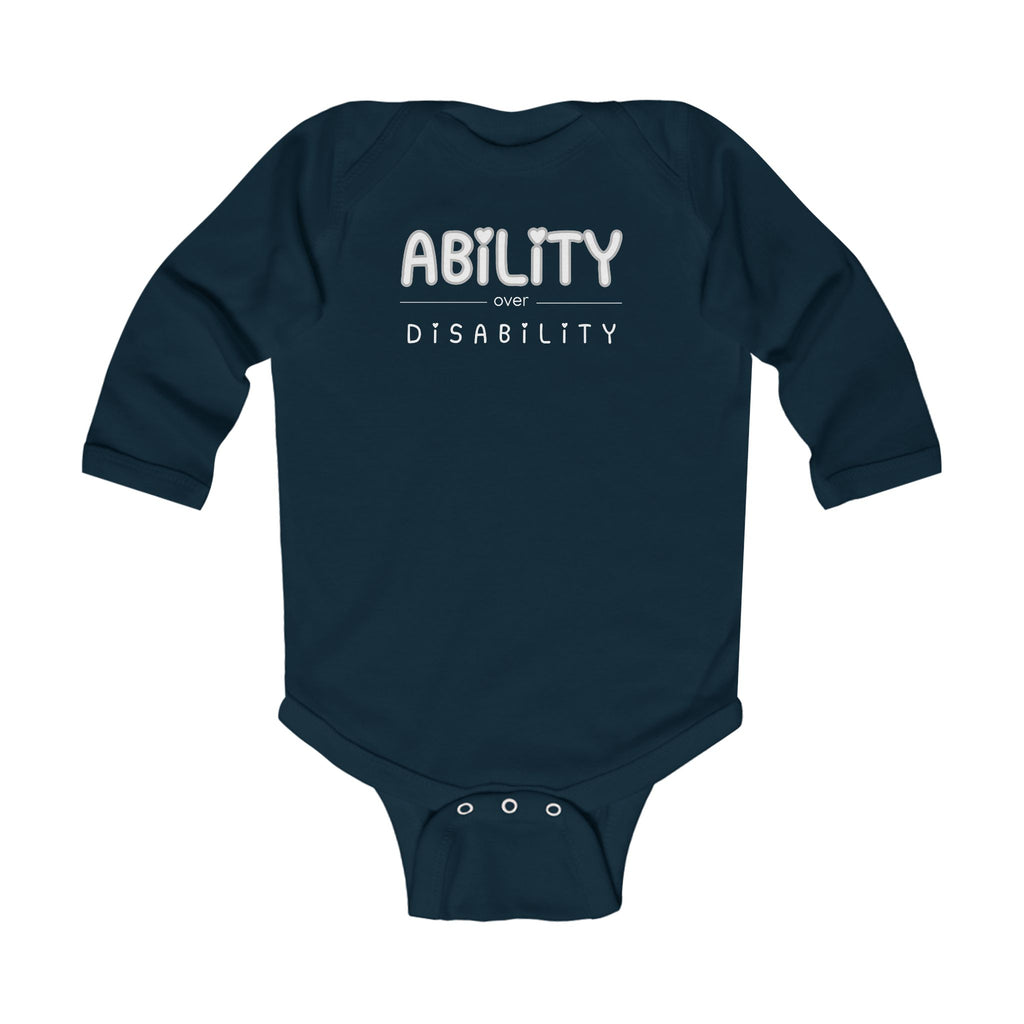"Ability Over Disability" Infant Long Sleeve Onesie
