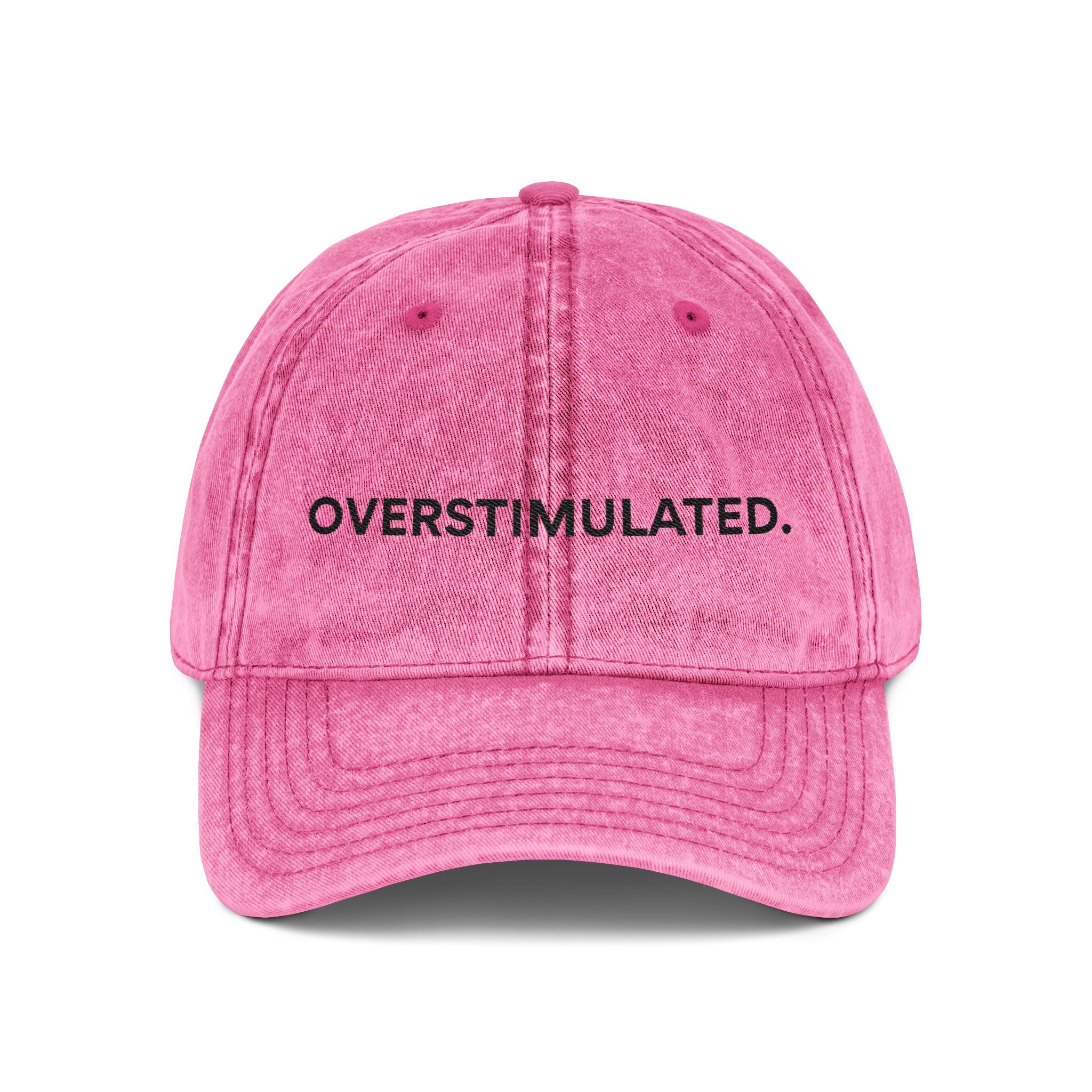 “Overstimulated.” Vintage Embroidery Hat