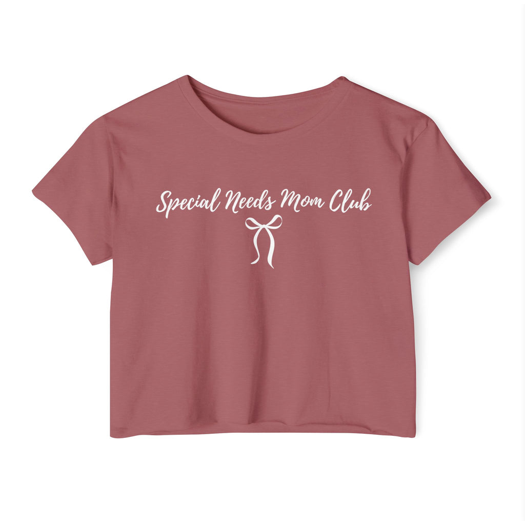 “Special Needs Mom Club” Women’s Crop Top