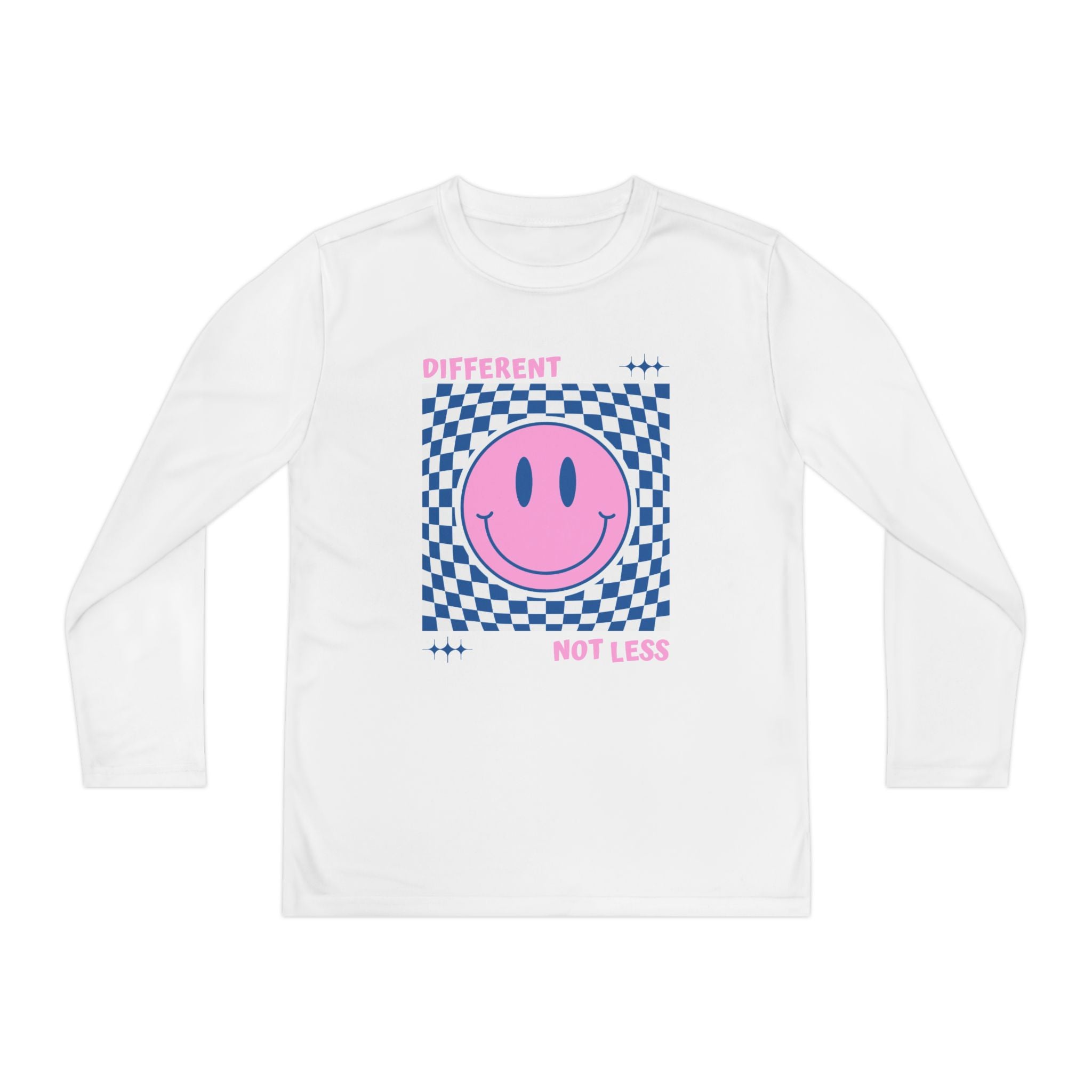 “Different, Not Less.” Pink/Blue Youth Long Sleeve