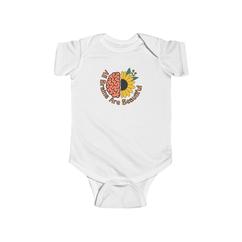 “All Brains Are Beautiful” Infant Short Sleeve Onesie