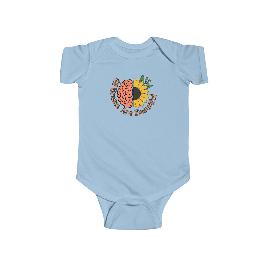 “All Brains Are Beautiful” Infant Short Sleeve Onesie