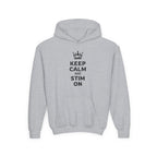 “Keep Calm & Stim On” Youth Hoodie
