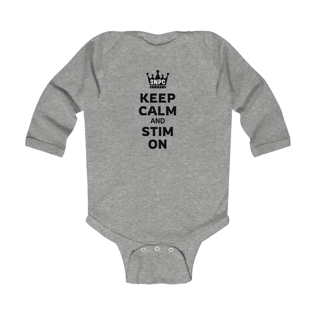 “Keep Calm & Stim On” Infant Long Sleeve Onesie
