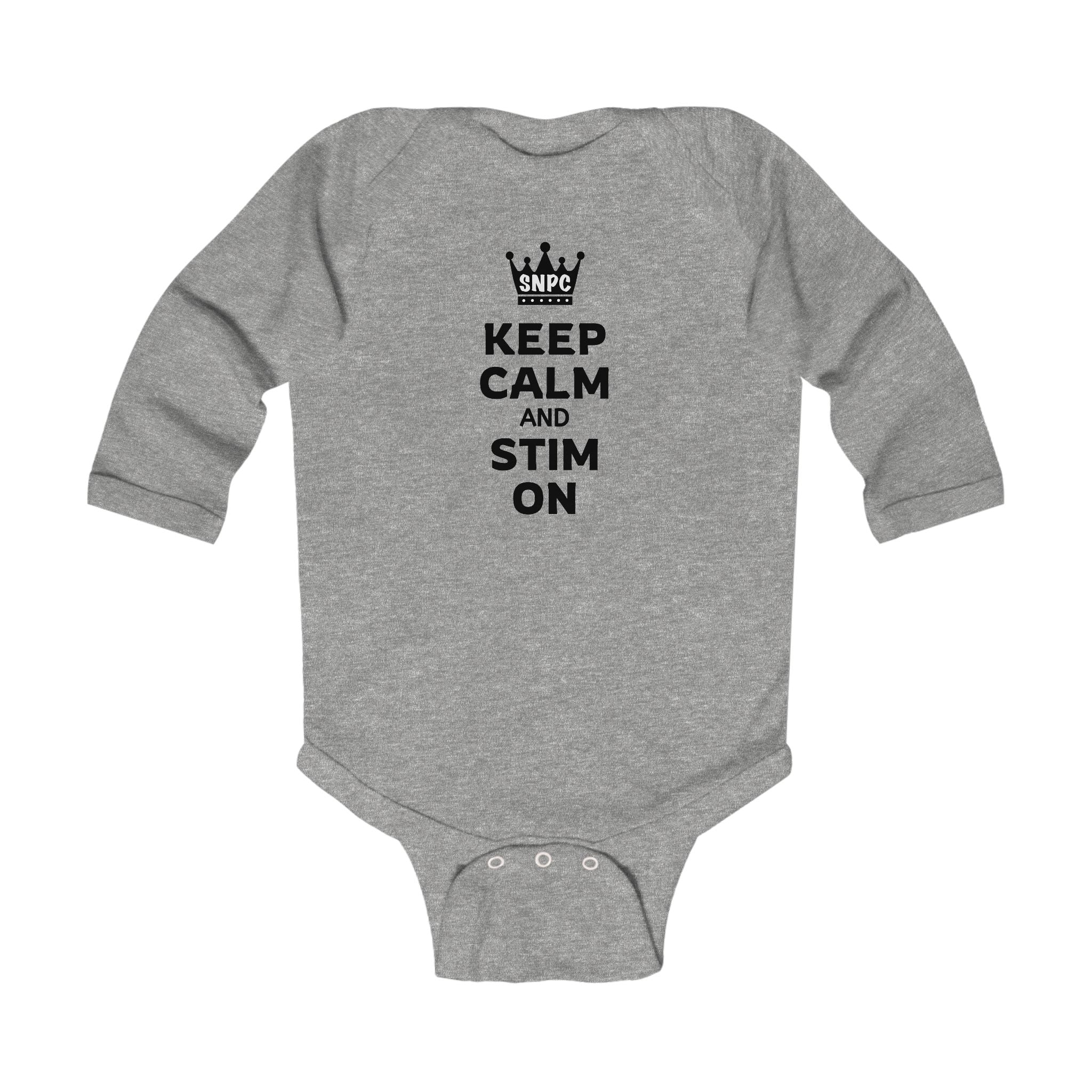 “Keep Calm & Stim On” Infant Long Sleeve Onesie