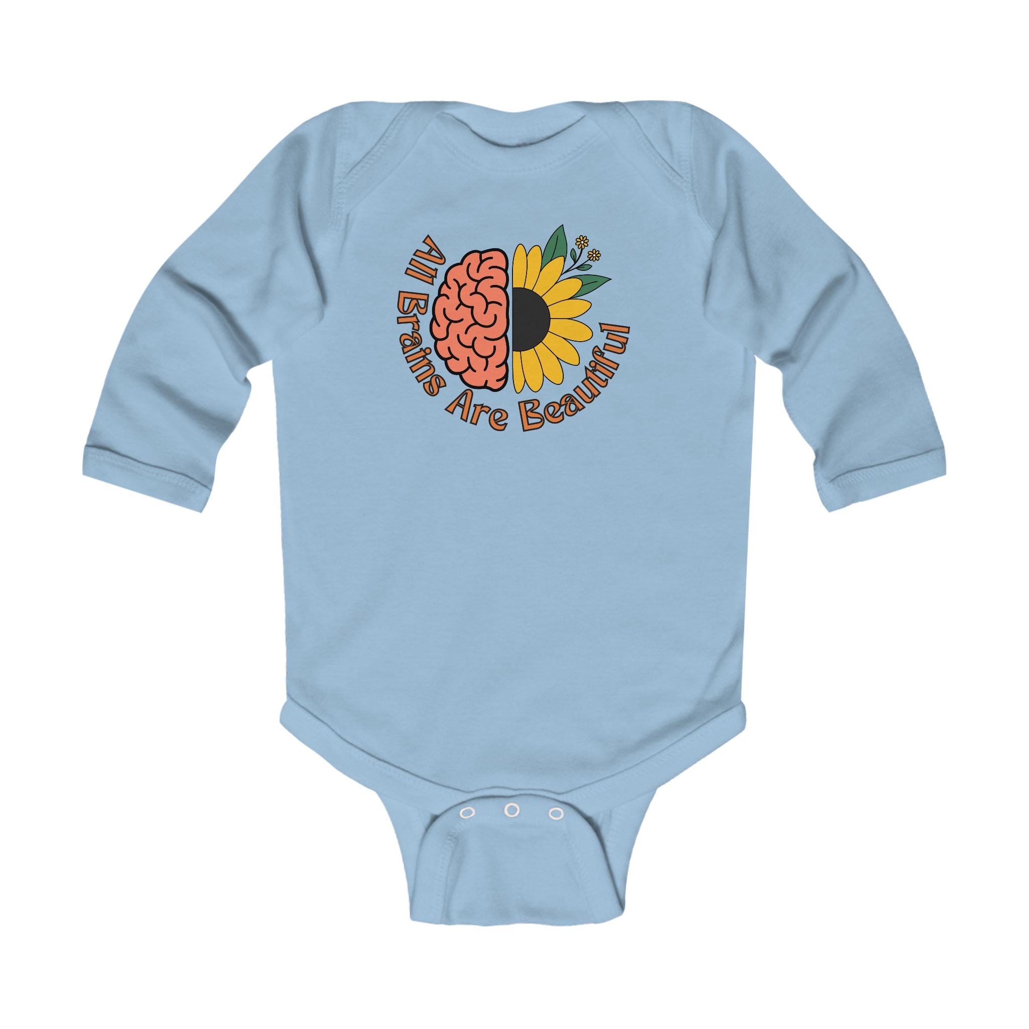 “All Brains Are Beautiful” Infant Long Sleeve Onesie