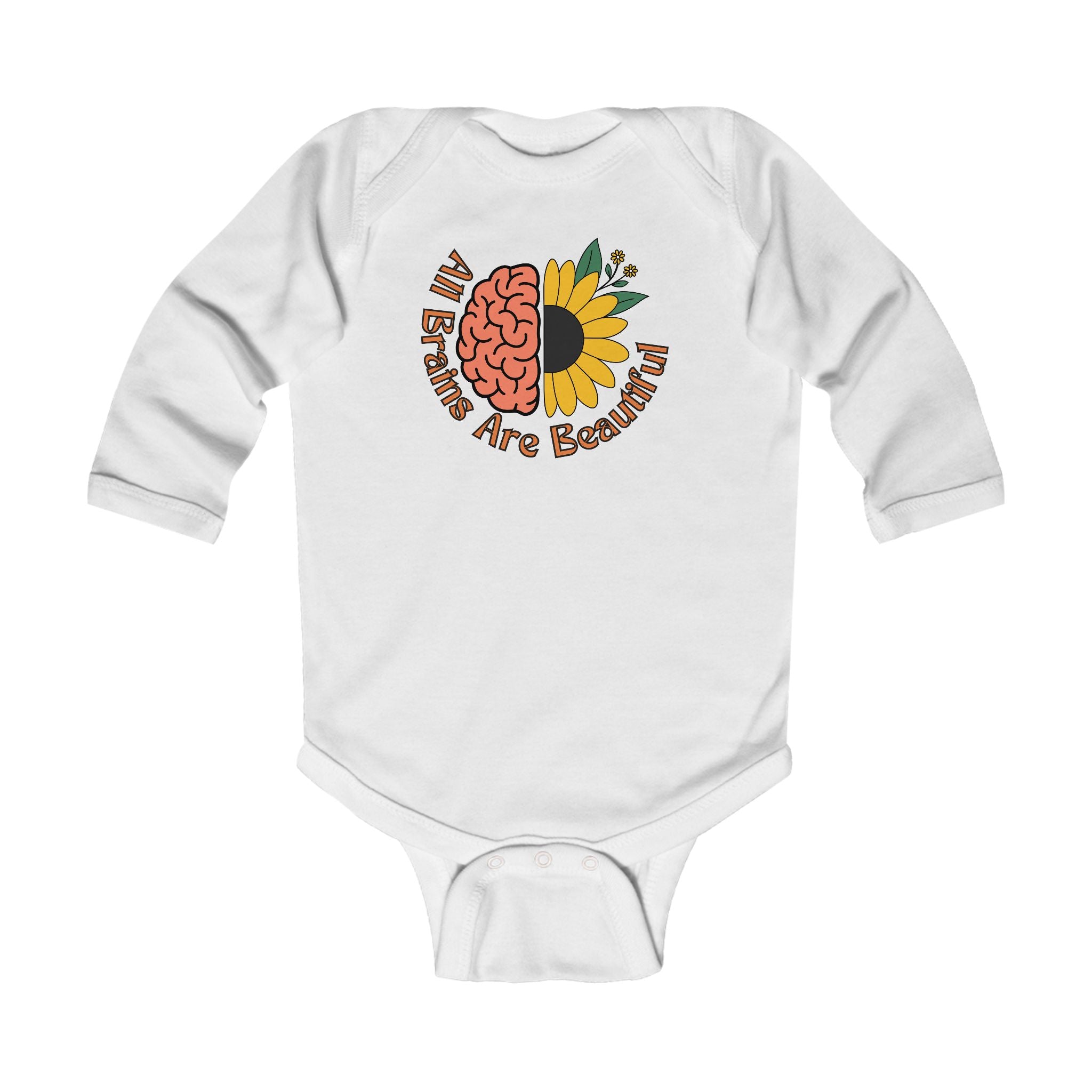 “All Brains Are Beautiful” Infant Long Sleeve Onesie