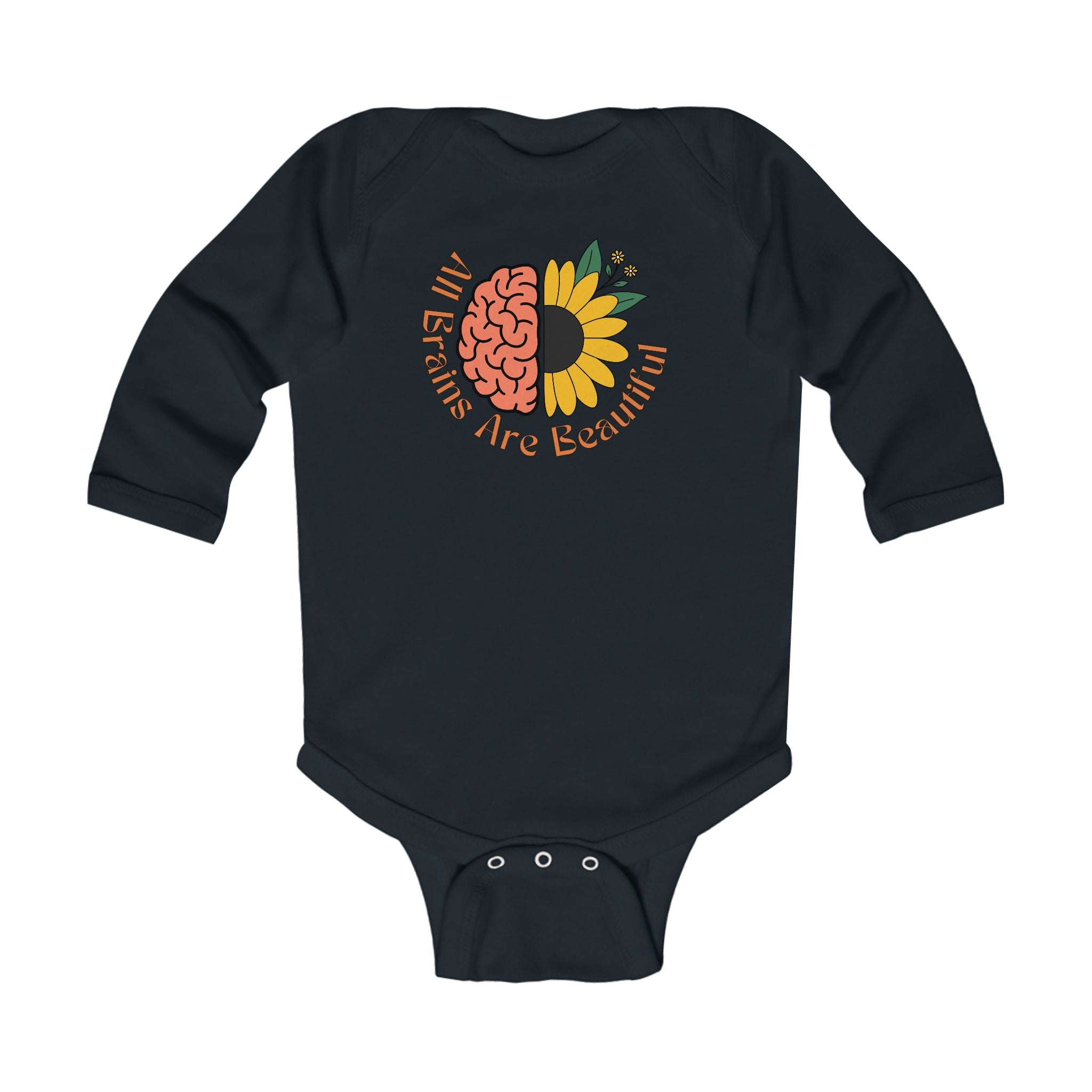 “All Brains Are Beautiful” Infant Long Sleeve Onesie