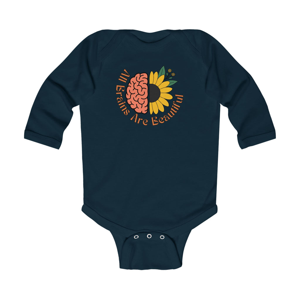 “All Brains Are Beautiful” Infant Long Sleeve Onesie