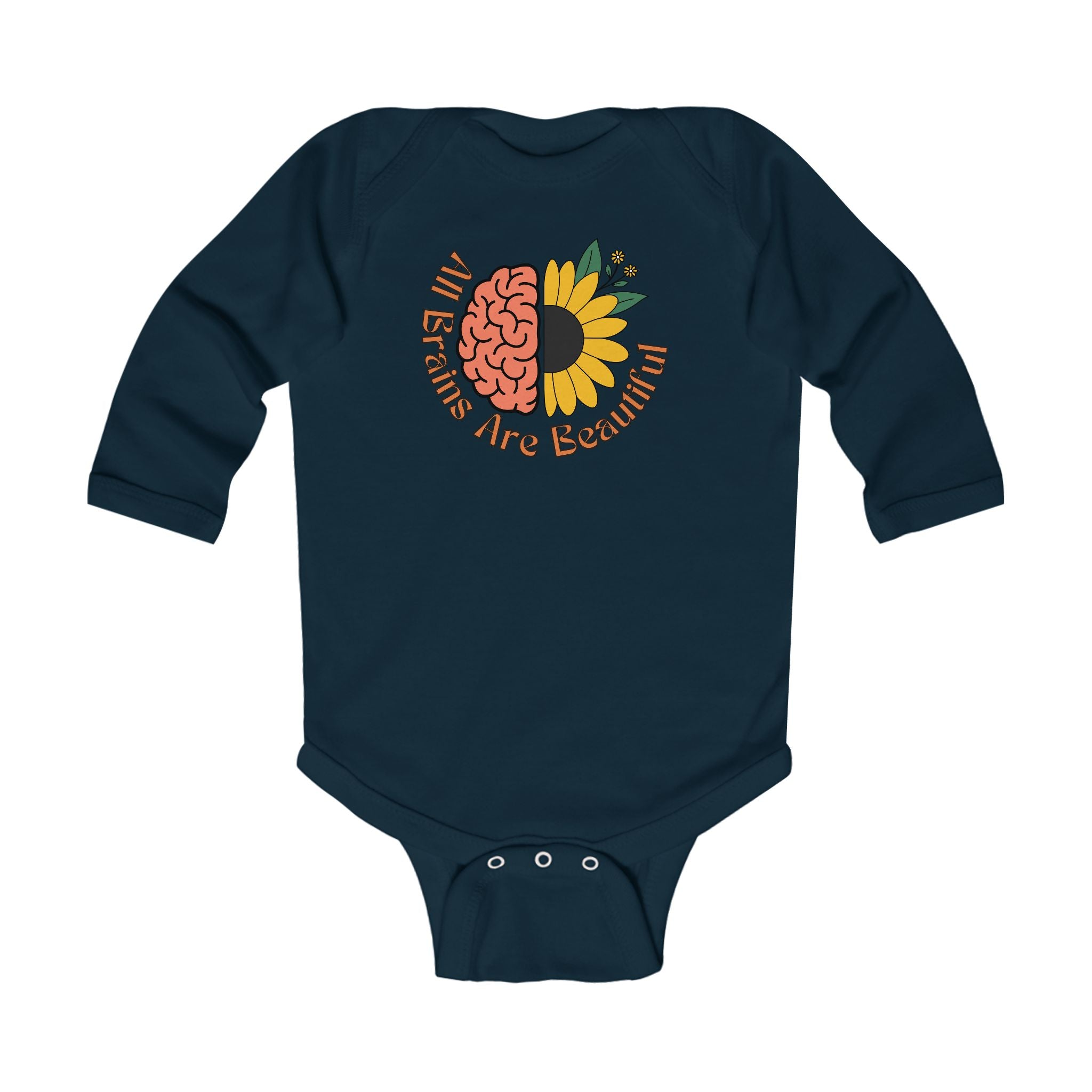 “All Brains Are Beautiful” Infant Long Sleeve Onesie
