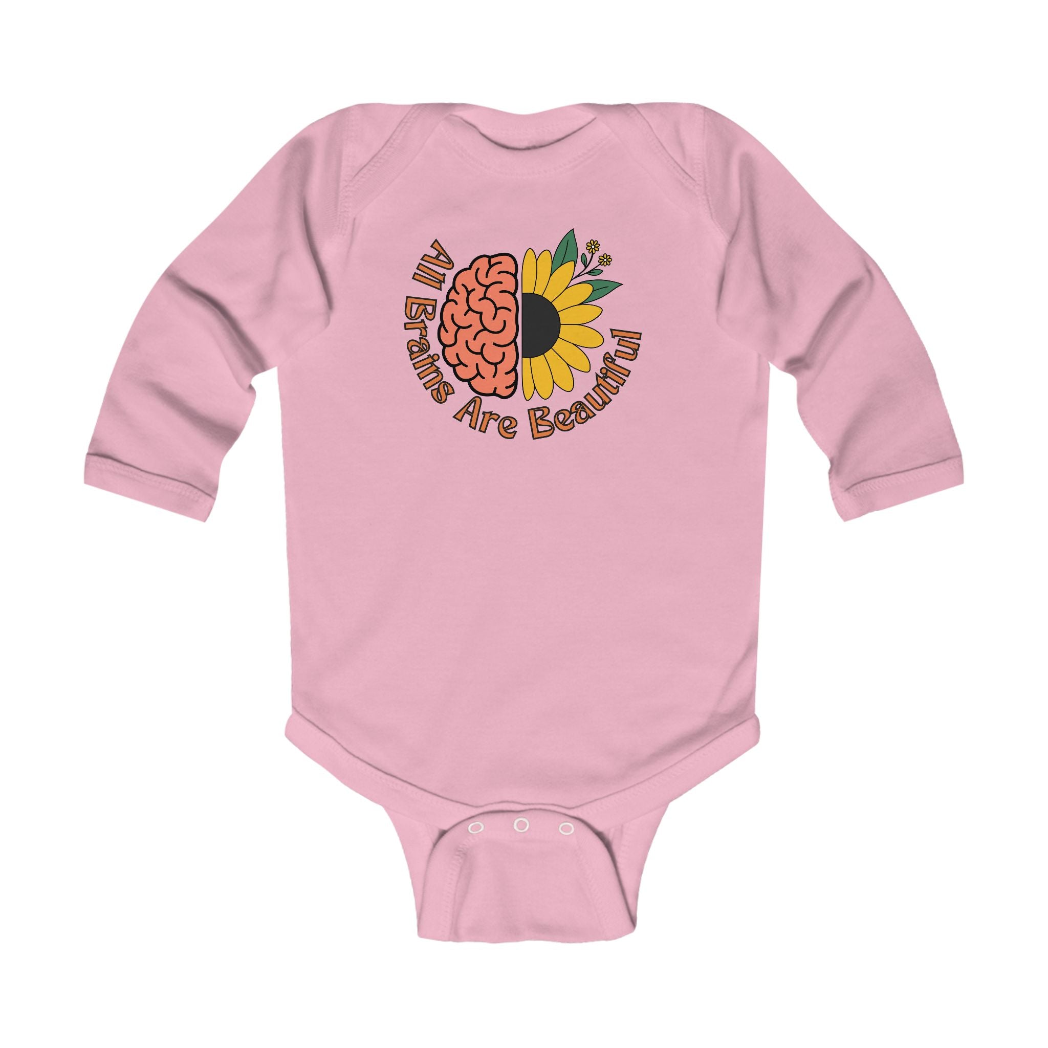 “All Brains Are Beautiful” Infant Long Sleeve Onesie