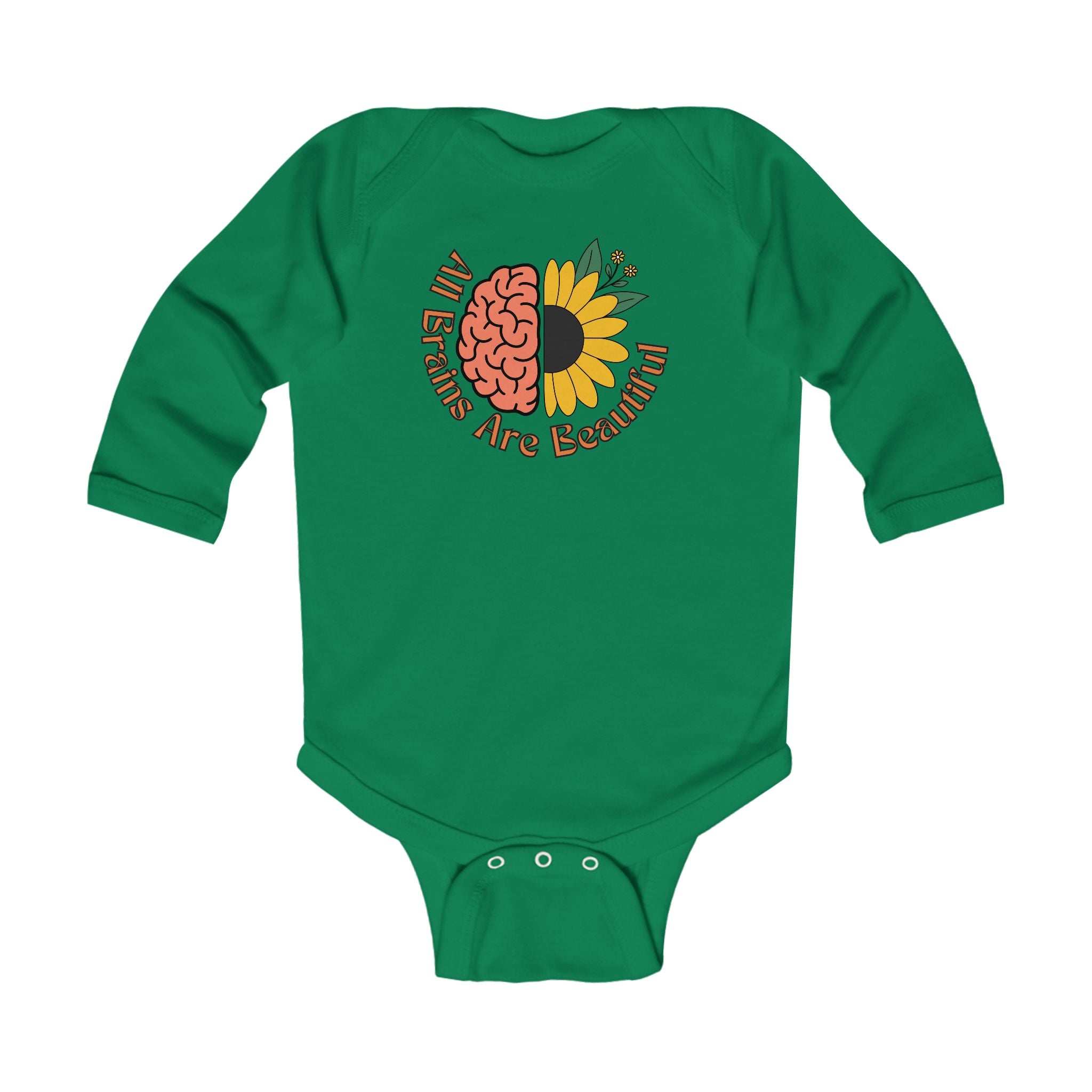 “All Brains Are Beautiful” Infant Long Sleeve Onesie