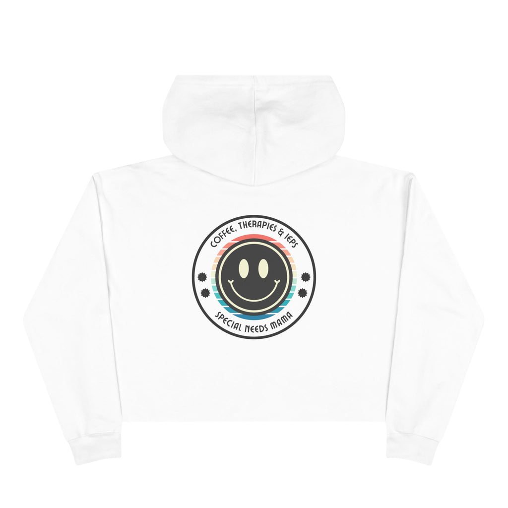 “Coffee, Therapies & IEP’s, Special Needs Mama” Women’s Cropped Hoodie