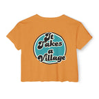 “It Takes A Village, SNPC Ally” Women’s Crop Top