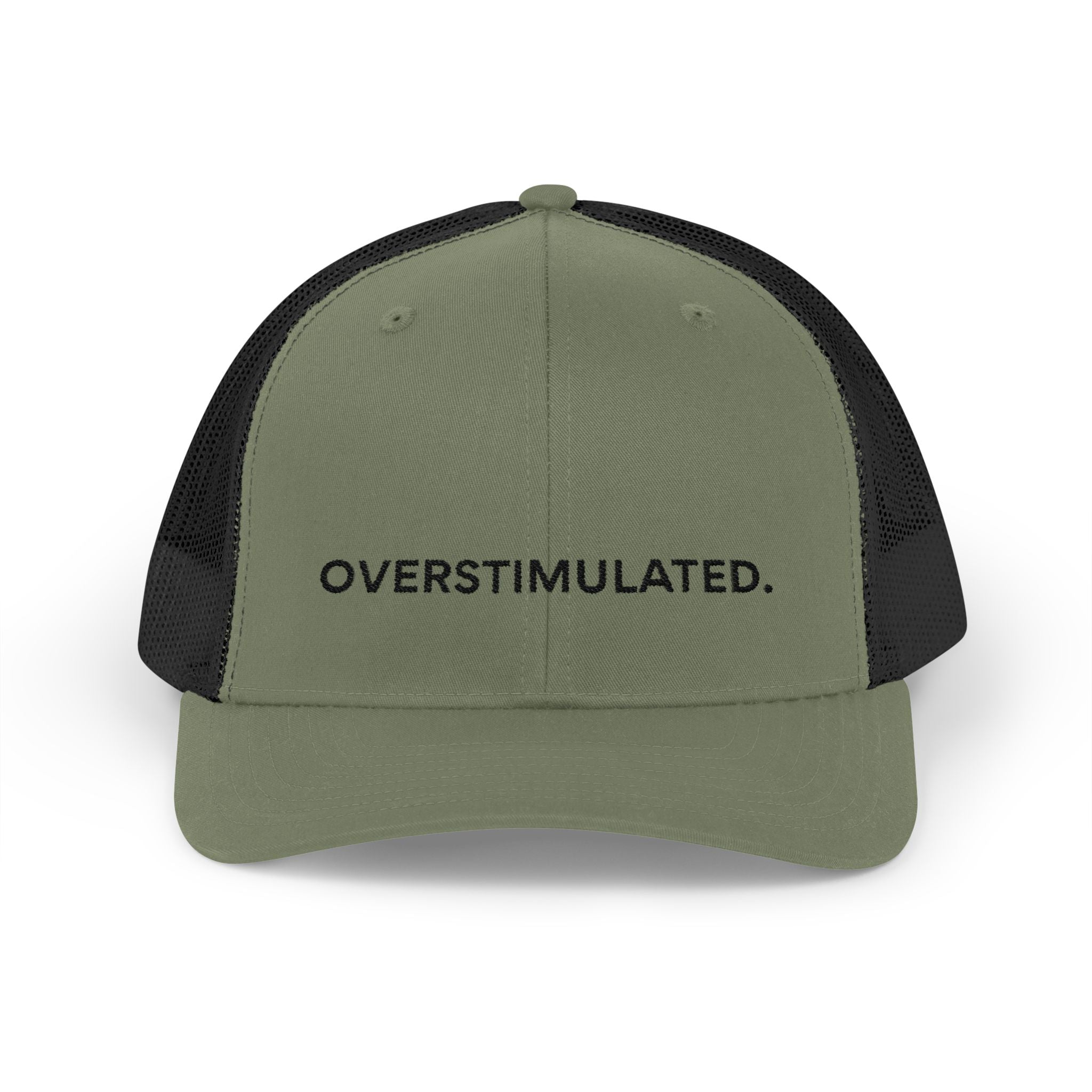 “Overstimulated.” Embroidery Hat