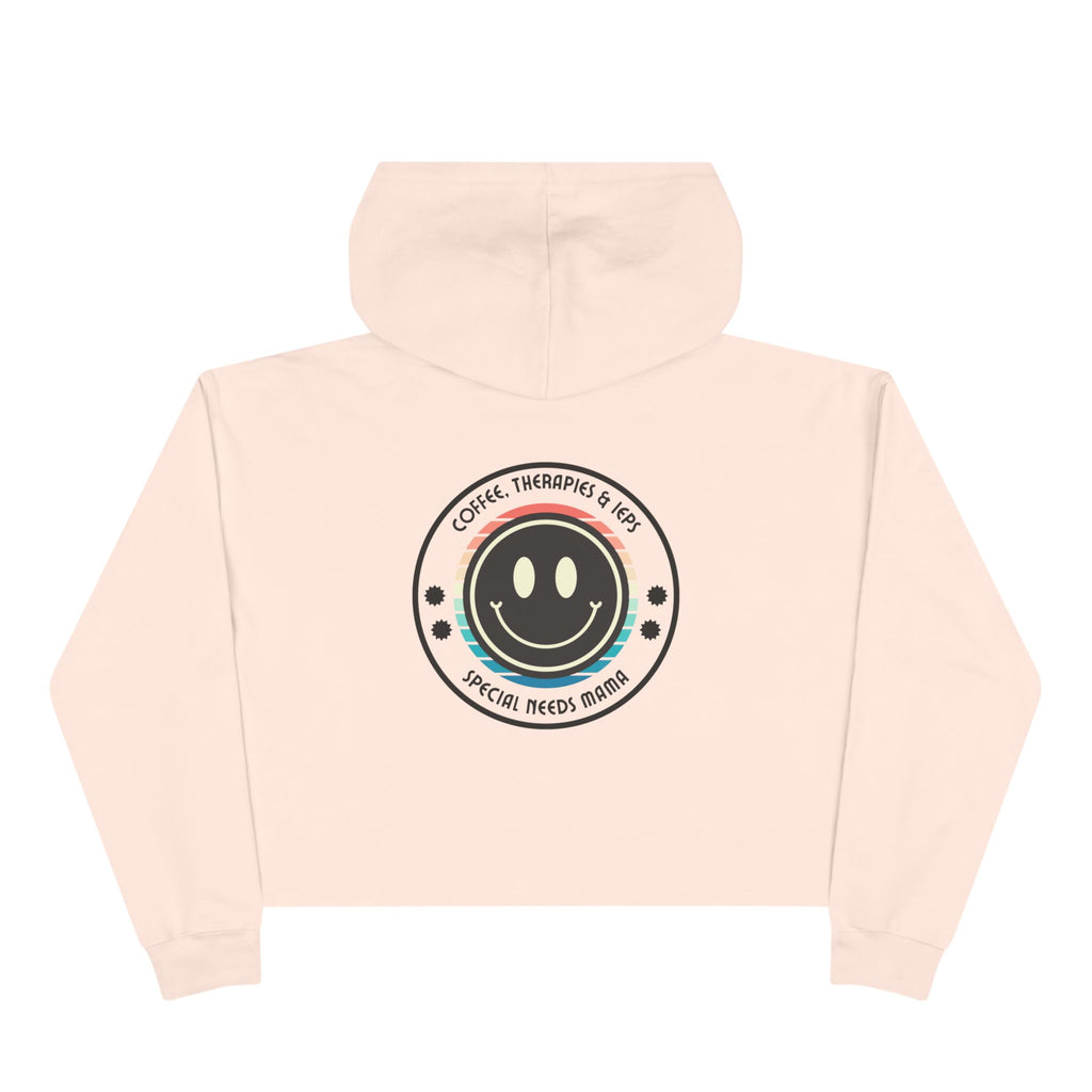 “Coffee, Therapies & IEP’s, Special Needs Mama” Women’s Cropped Hoodie