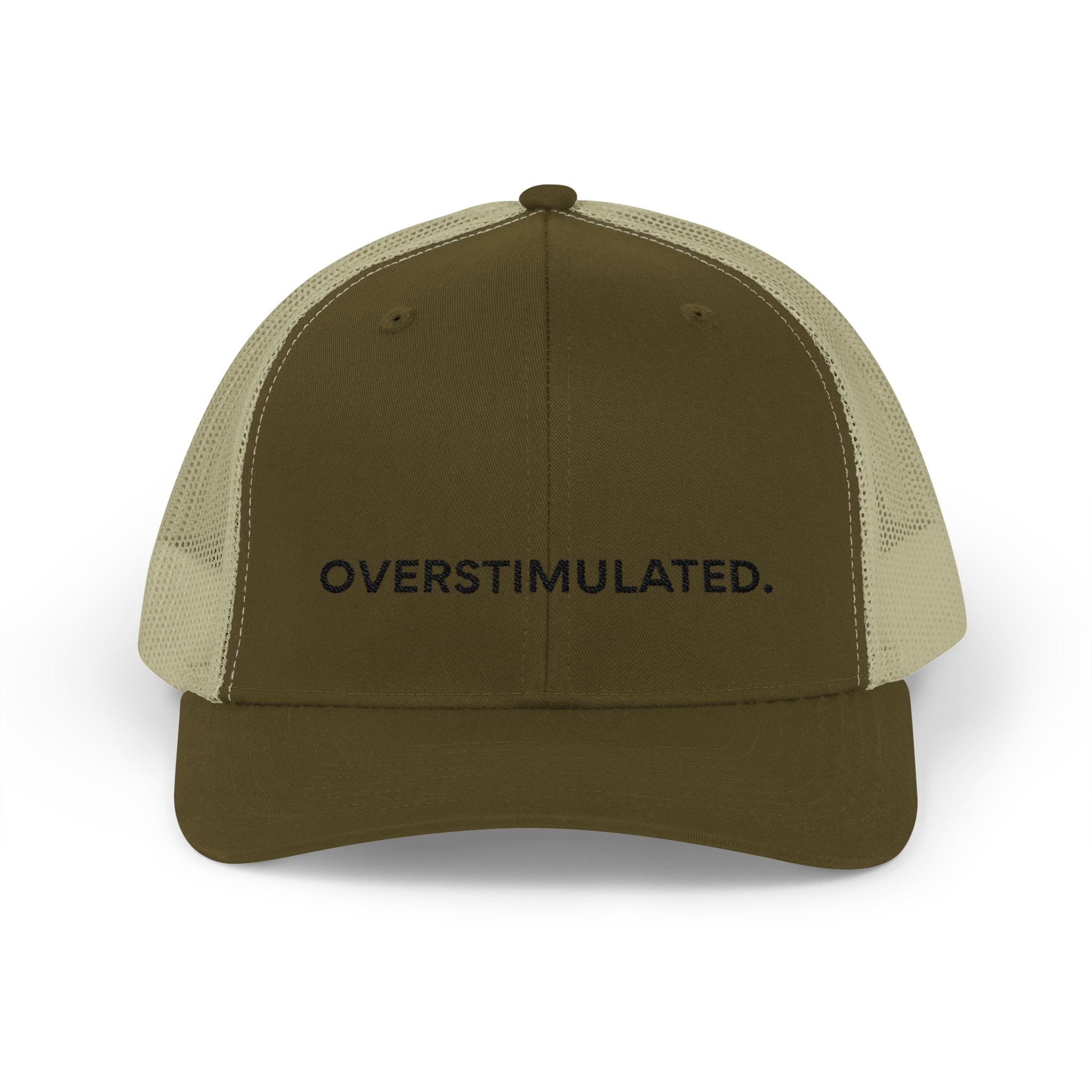 “Overstimulated.” Embroidery Hat
