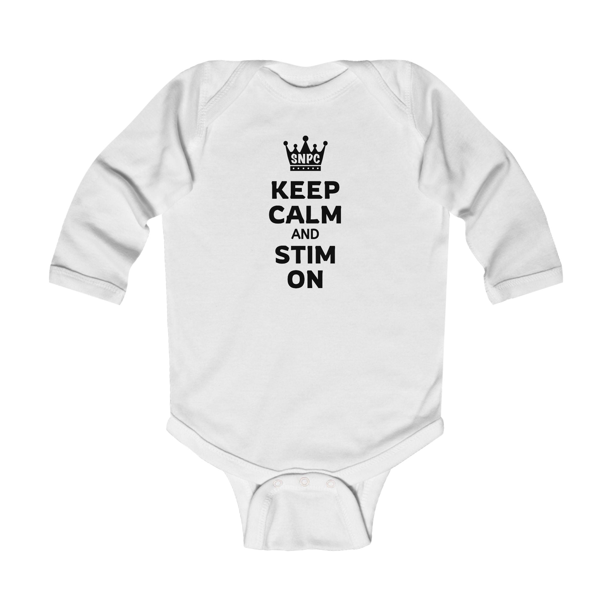 “Keep Calm & Stim On” Infant Long Sleeve Onesie