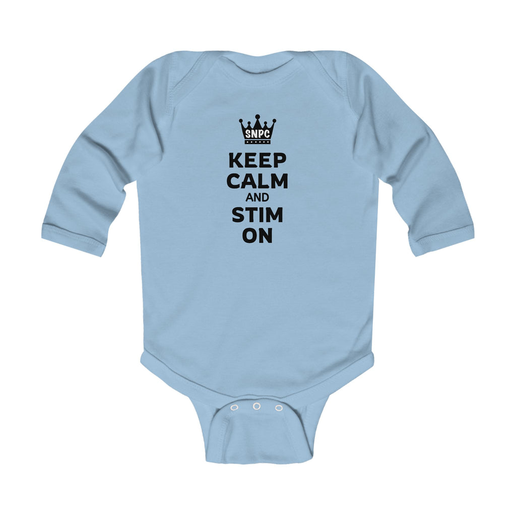 “Keep Calm & Stim On” Infant Long Sleeve Onesie