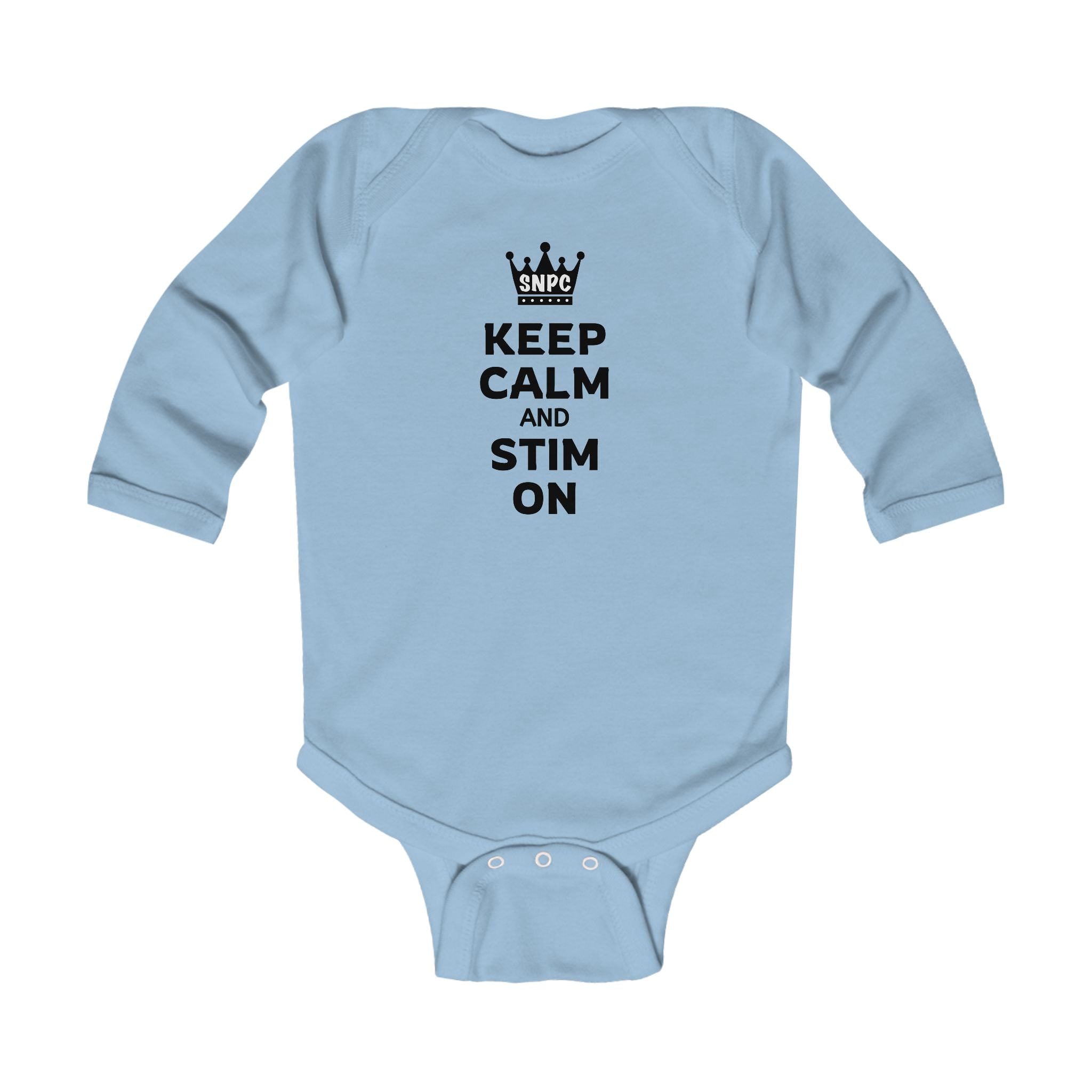 “Keep Calm & Stim On” Infant Long Sleeve Onesie