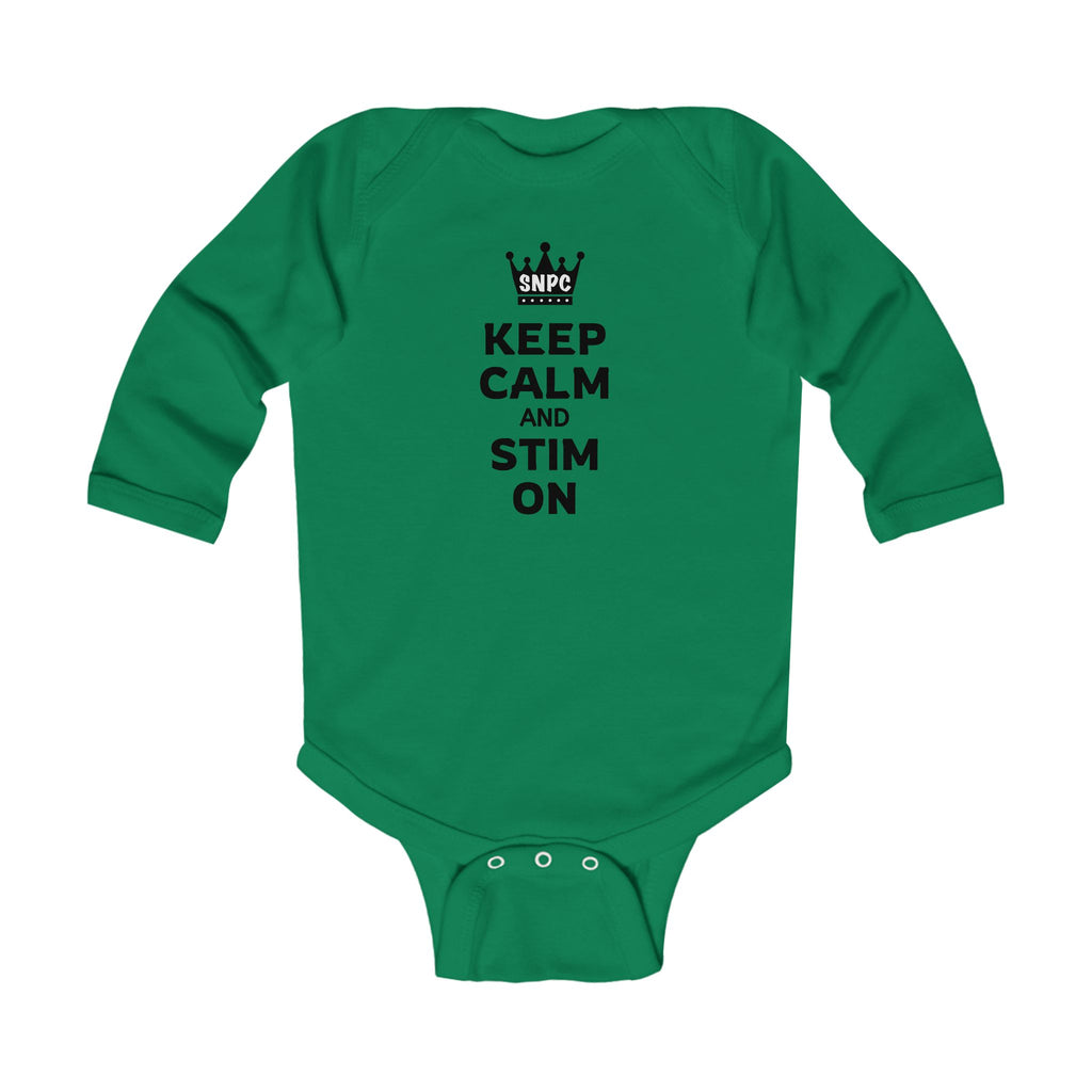 “Keep Calm & Stim On” Infant Long Sleeve Onesie