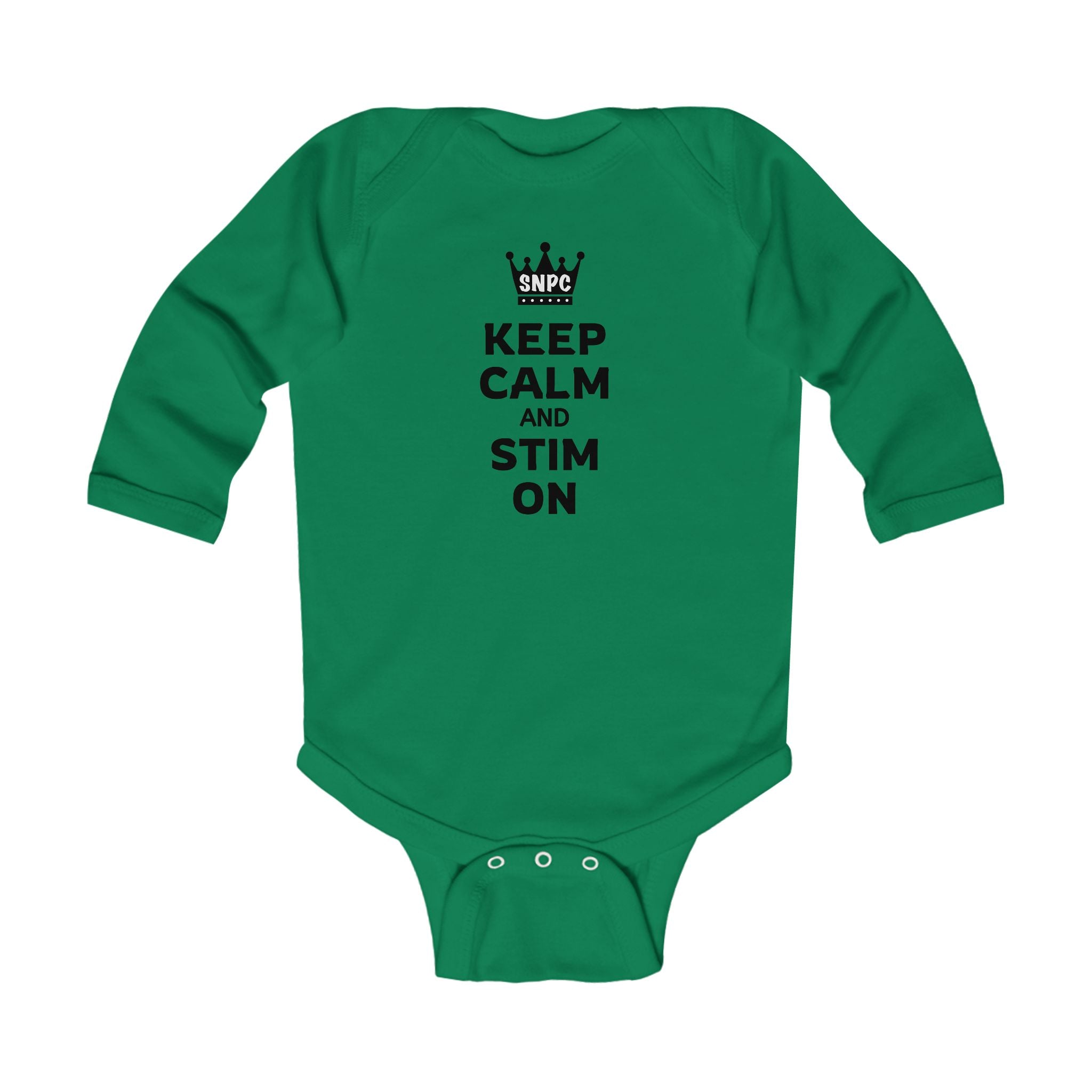 “Keep Calm & Stim On” Infant Long Sleeve Onesie